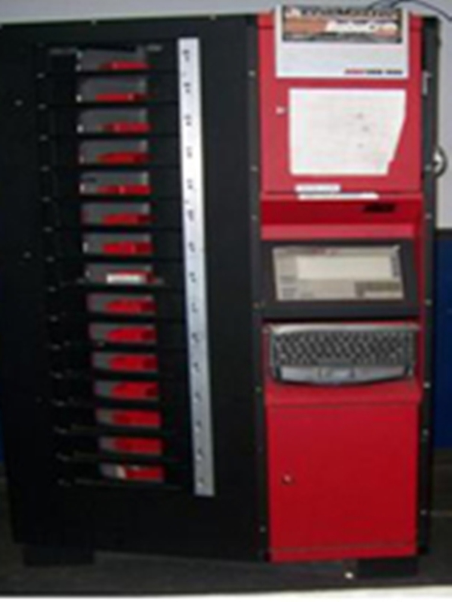 Automated bench stock dispensers, such as this one at an Air Mobility Command base, are being used by aircraft maintenance Airmen to improve operations. The use of the dispensers is part of an AMC initiative for Air Force Smart Operations for the 21st Century. (U.S. Air Force photo)