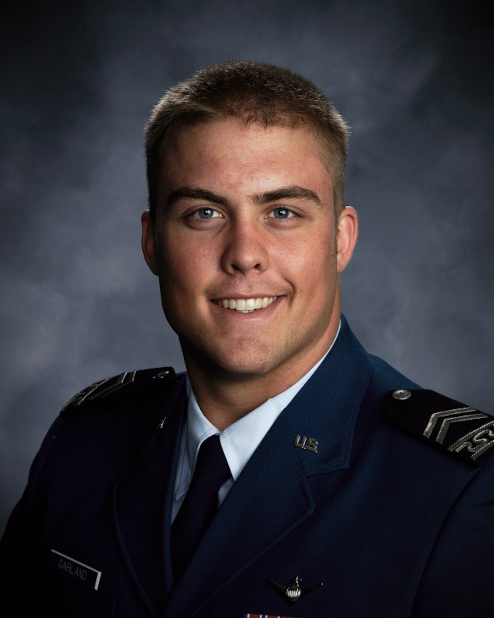 Cadet 1st Class Ben Garland, seen here in his 2008-2009 yearbook photo, will be featured on CBS College Sports Network's "Inside Academy Football," scheduled to air Oct. 9 from 5-5:30 p.m. Mountain Standard Time. CBS-C will also carry the Air Force-TCU game, scheduled to kick off Oct. 10 at 5:30 p.m. MST. American Forces Network TV will simulcast the CBS-C coverage to viewers overseas. (U.S. Air Force photo courtesy of Cadet Wing Media)