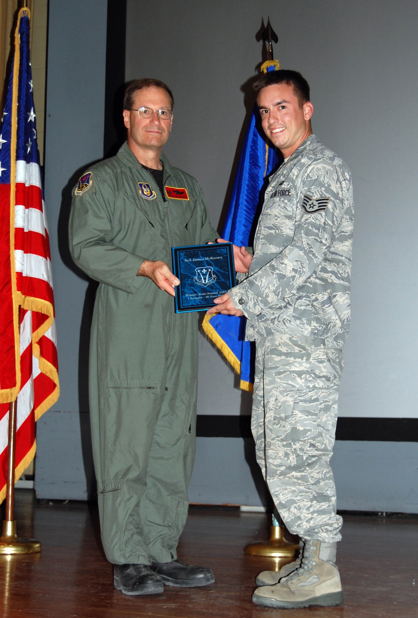 Staff Sgt. James McKeown, 926th Group, is recognized Oct. 3 as the Airman of the Half. (U.S. Air Force Reserve photo by Capt. Jessica Martin)