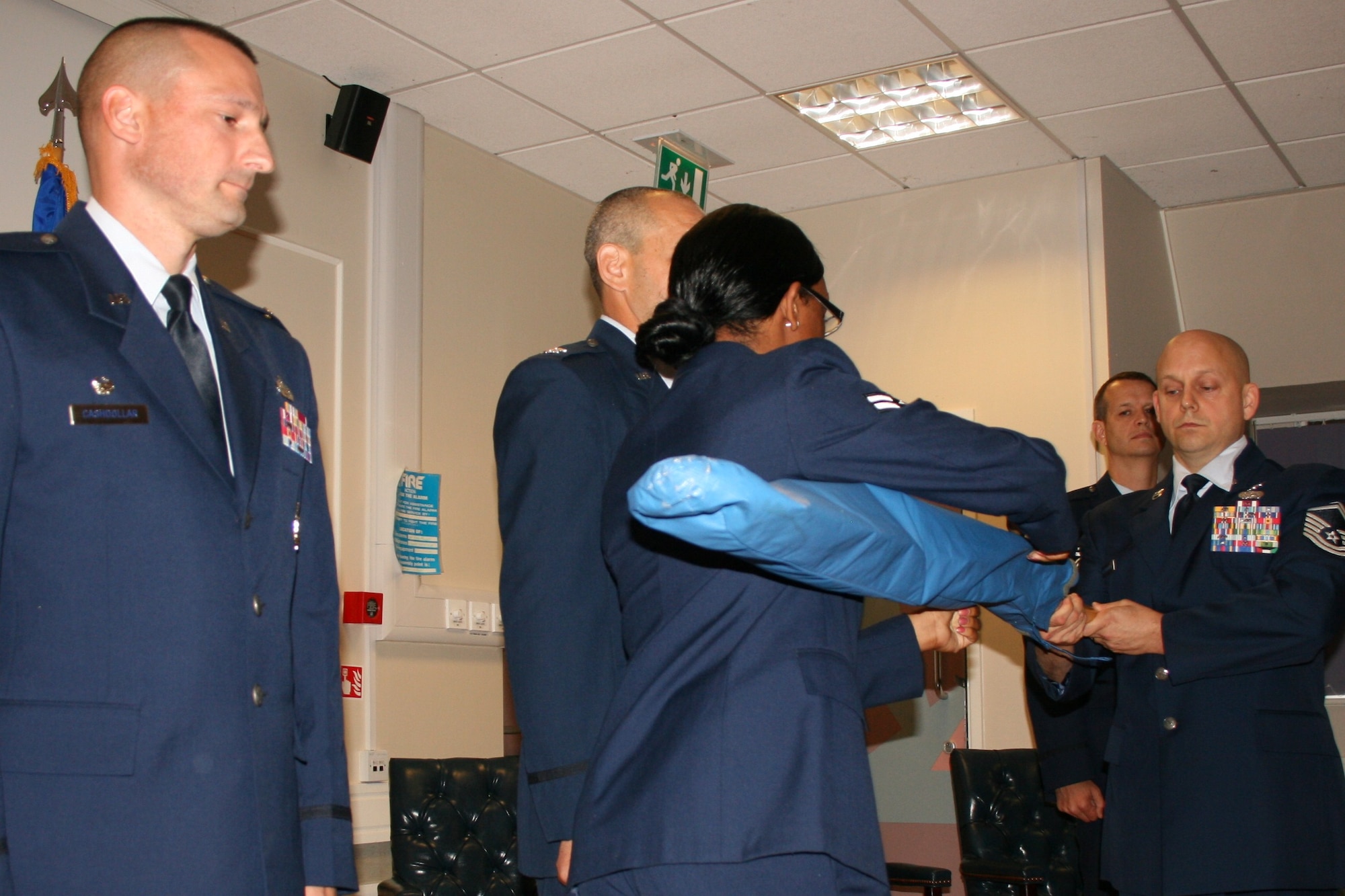 RAF FAIRFORD, United Kingdom - The 420th Air Base Group was deactivated in a ceremony here at 10 a.m. Oct. 6. The group had been originally activated in January 2004 at RAF Fairford to support the oversight of several geographically separated units in the United Kingdom and Norway. The group realigned under the 501st Combat Support Wing, after it was stood up to support those missions. (U.S. Air Force photo by Staff Sgt. Joel Mease)