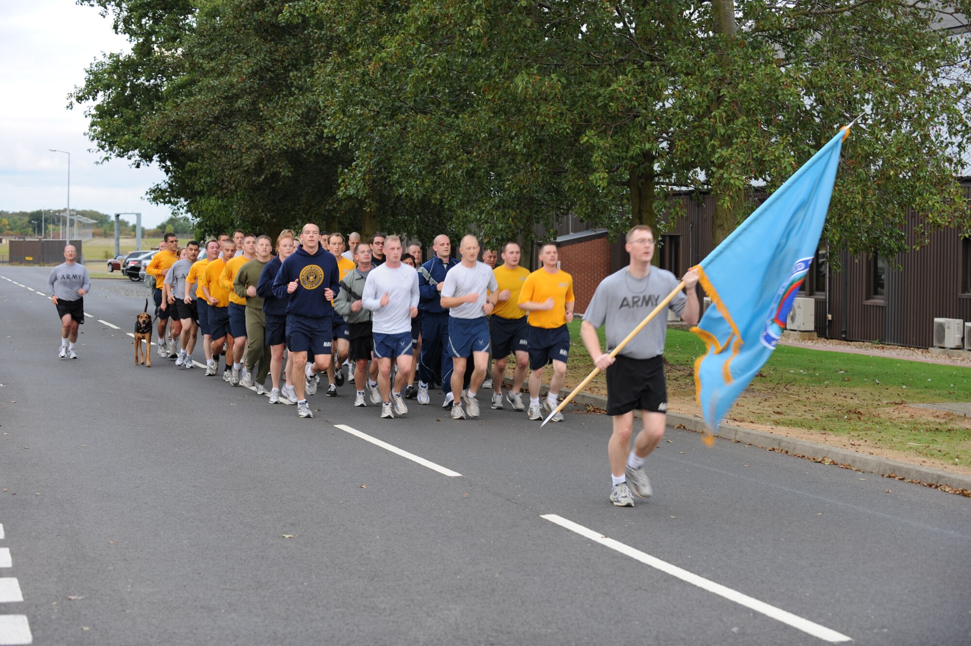 IKD-M members start their day with a four mile run as part of Organizational Day and one year anniversary.  (Photo by Mr. Dru Walters)