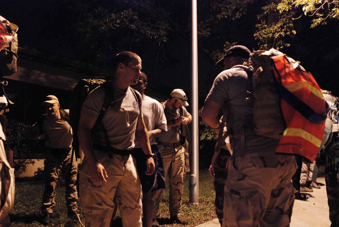 U. S. Air Force combat controllers gather for a relay march of more than 800 miles from Lackland Air Force Base, Texas to Hurlburt Field, Florida. The march is in memory of 12 special tactics Airmen who died in combat in Iraq and Afghanistan. The march starts at Lackland where combat controller training starts. It ends 10 days and five states later at Hurlburt Field where Airmen become combat controllers. (U.S. Air Force photo/Airman 1st Class Brian McGloin) 