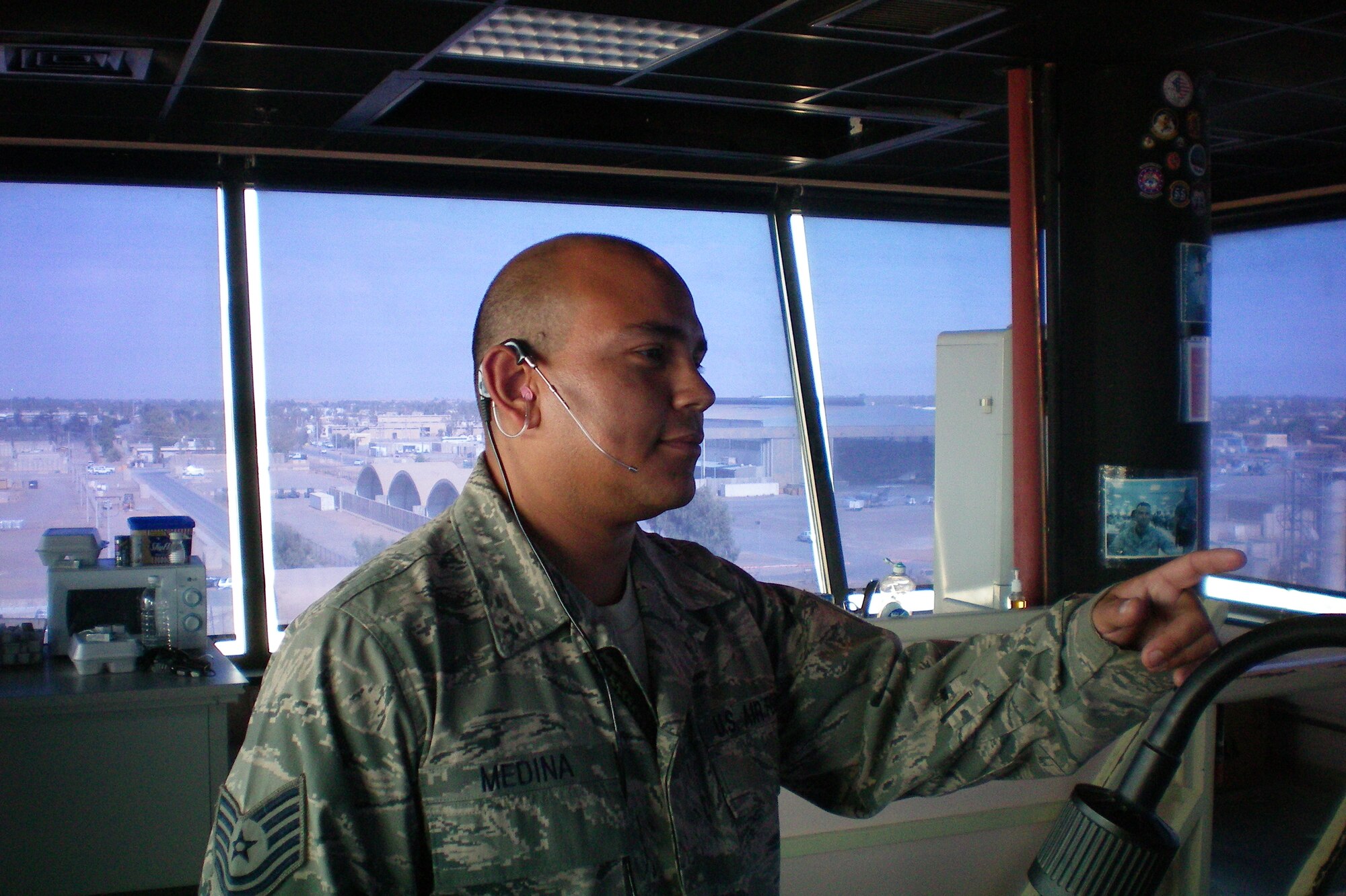 JOINT BASE BALAD, Iraq -- Tech. Sgt. Jose G. Medina, 1st Operations Support Squadron air traffic controller, is currently deployed to Iraq. (Photo courtesy/Tech. Sgt. Jose G. Medina)