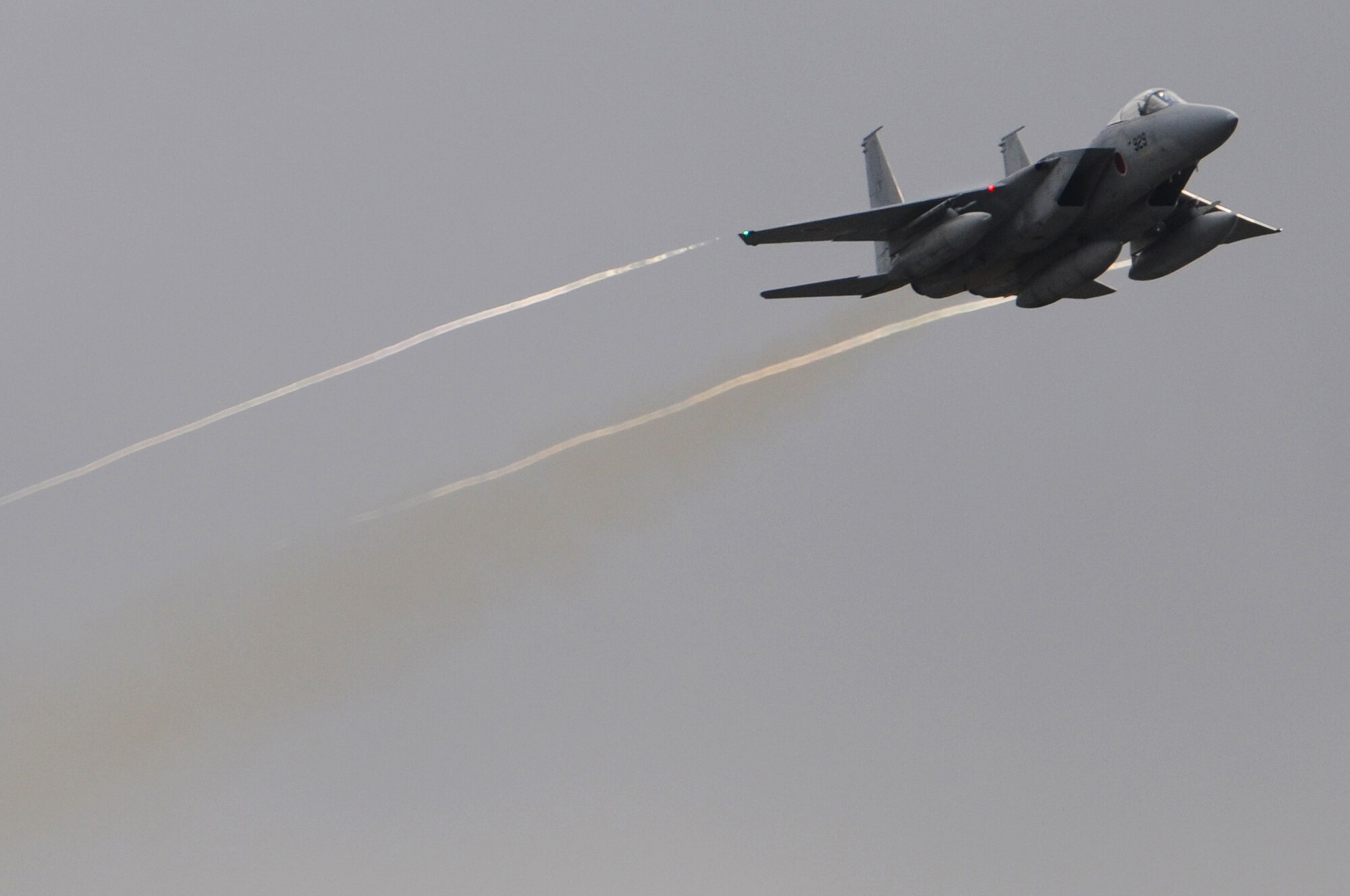 An F-15 Eagle from the Japan Air Self-Defense Force launches from the runway during RED FLAG-Alaska 10-1 Oct. 6, 2009, Eielson Air Force Base, Alaska. RF-A provides U.S. and allied pilots, aircrews and operational support personnel the opportunity to train and improve their air combat skills in preparation for a myriad of worldwide contingencies. (U.S. Air Force photo/Staff Sgt. Christopher Boitz)
