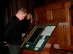 US Army Staff Sgt. Joshua Miller studies a carving and letters in the chapel at Royal Hospital Chelsea.  (Photo by Melony Angelilli)