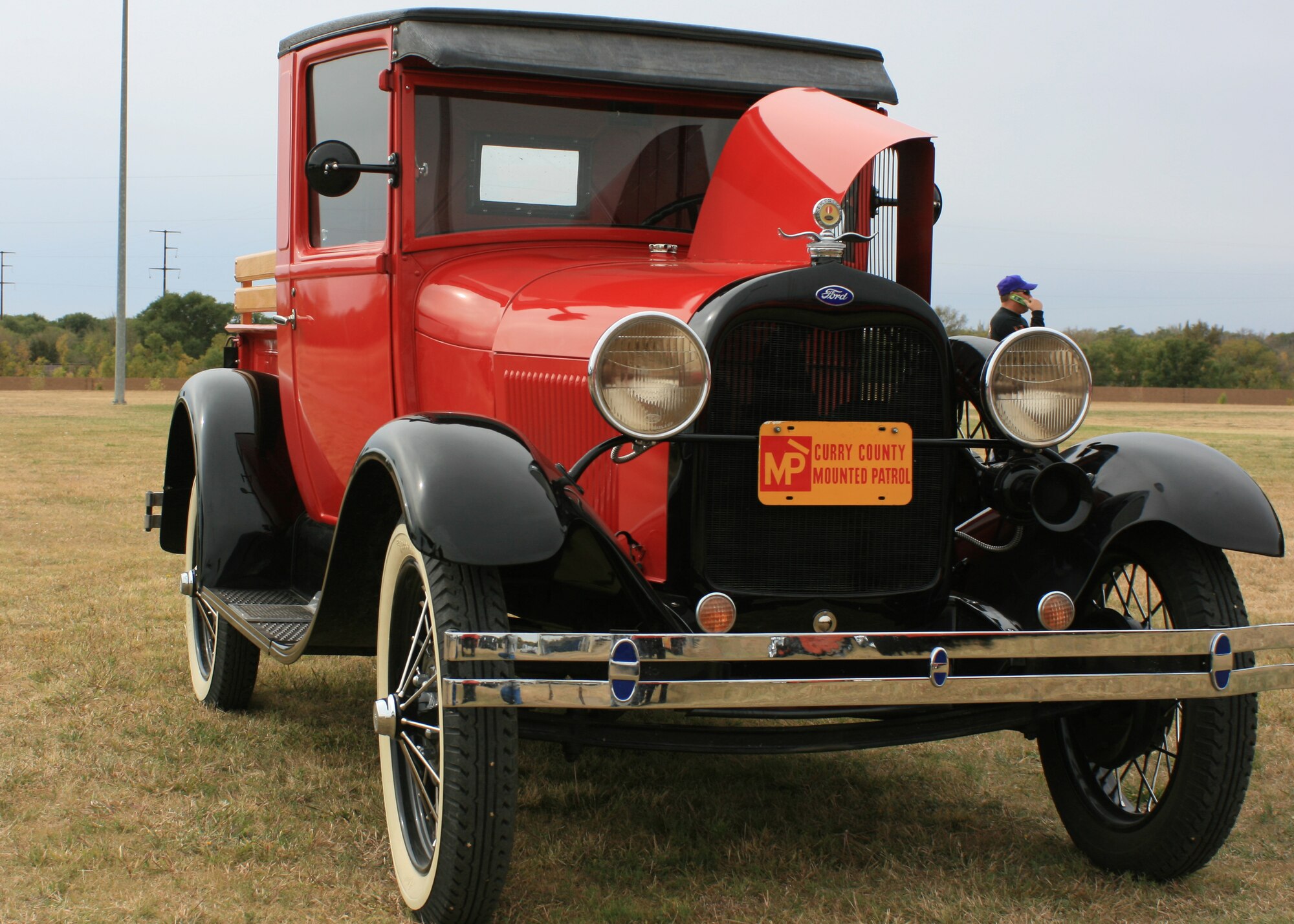 CANNON AIR FORCE BASE, N.M. -- A 1929 Model-A pickup was one of 64 vehicles on display at the Cannon Thunder Auto Show Oct. 2 at Doc Stewart Park. The classic still gets 25 miles per gallon, but each of its four spark plugs costs six dollars. (Courtesy photo by Steve Lambert)