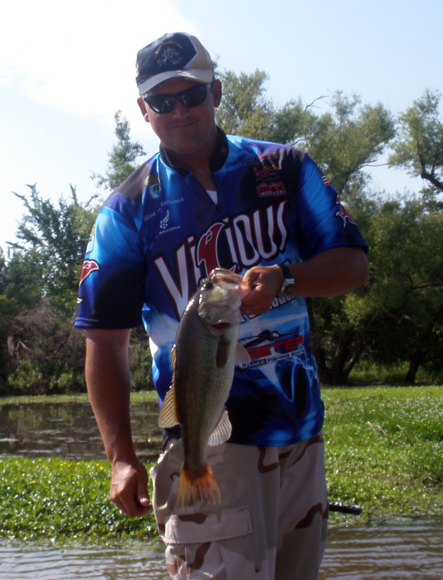 Master Sgt. Mark Kirkpatrick, 386th Force Support Squadron lodging manager and a professional angler. He is deployed from McConnell Air Force Base, Kansas. (Courtesy photo)