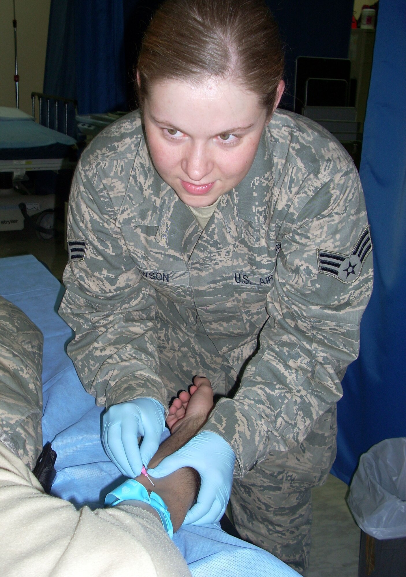 Senior Airman Amanda Crowson is 386th Expeditionary Medical Group aerospace medical service technician deployed from the 168th Air Refueling Wing, Eielson Air Force Base, Alaska. (Courtesy photo)