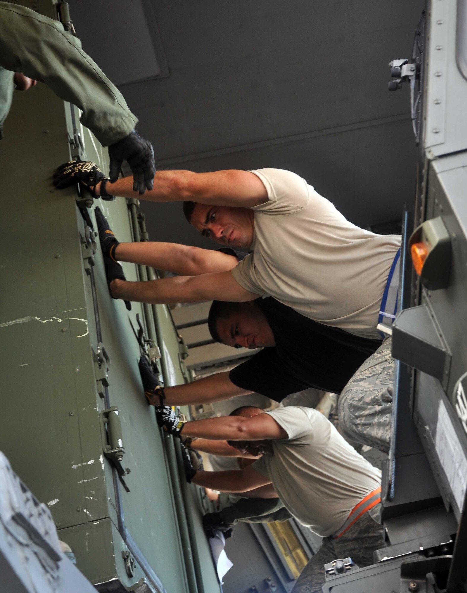 HICKAM AIR FORCE BASE, Hawaii -- Airmen assigned to the 15th Airlift Wing load cargo and supplies on a C-17 Globemaster III prior to departure Oct. 13 for bilateral exercise Cope India.The U.S. and Indian air forces will train together Oct. 15-24 at Air Force Station Agra in Uttar Predesh, India. More than 150 U.S. Airmen will participate. This exercise continues to strengthen the bond between the U.S. and Indian air forces, and will be the fourth installment of Cope India. (U.S. Air Force photo/Staff Sgt. Carolyn Viss)