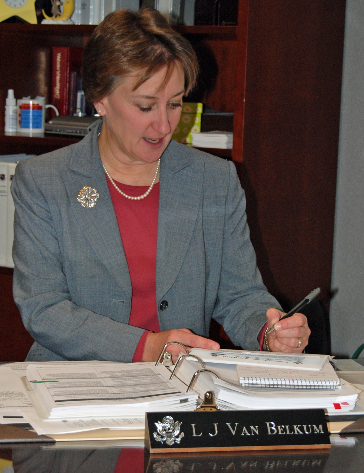 Ms. LJ Van Belkum, 21st Space Wing deputy inspector general, was named 14th Air Force civilian supervisor (category II) of the second quarter. (Air Force photo by Steve Brady)