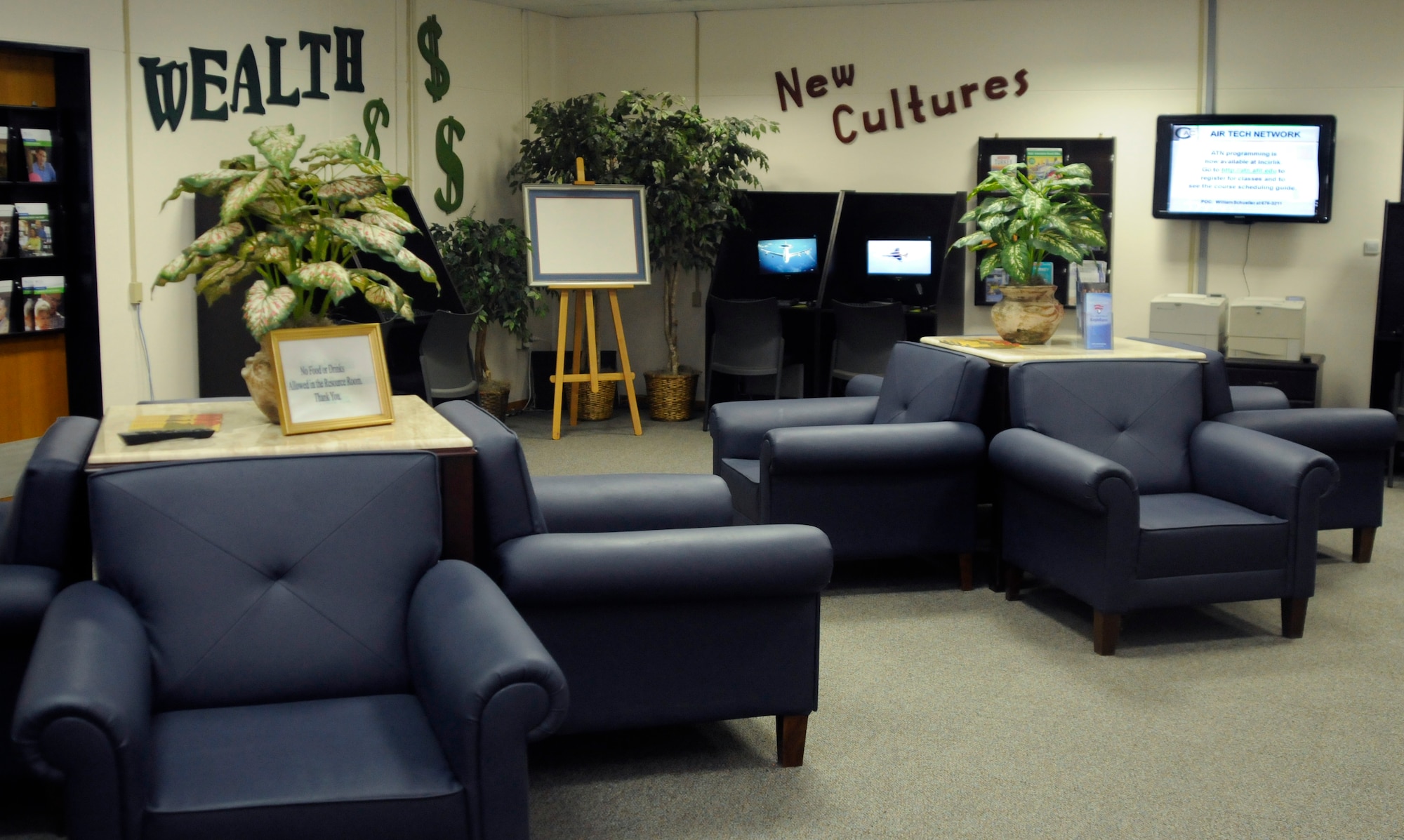 The Airman and Family Readiness Center’s “Discovery Center” is ready to accommodate Incirlik’s Airmen and families at its Open House, Oct. 9, 2009, at Incirlik Air Base, Turkey. The Discovery Center houses a WiFi hotspot, books to checkout, assistance in resumes and job searches and much more. (U.S. Air Force photo/Airman 1st Class Amber Ashcraft)