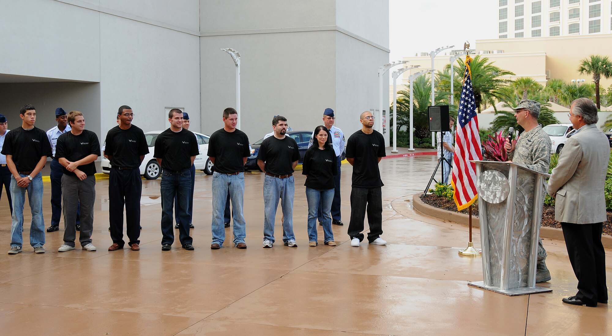 In an enlistment ceremony held Oct. 14 at the Hard Rock Casino in Biloxi, Miss., Brig. Gen. James Muscatell welcomed eight new Citizen Airmen to the 403rd Wing.  