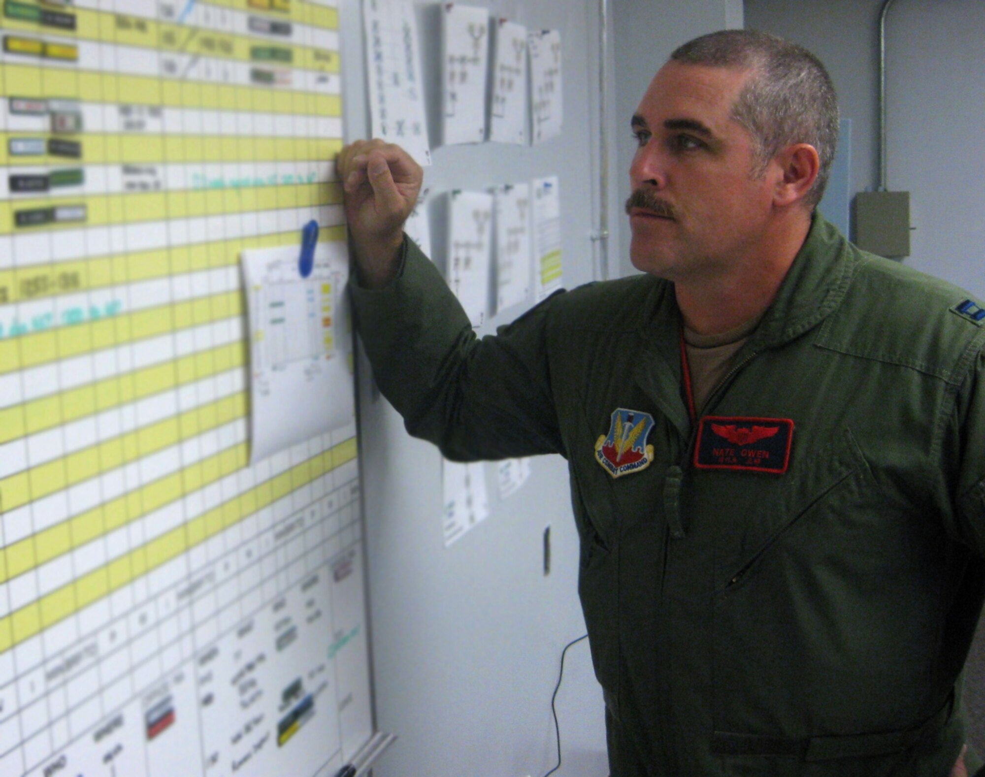 MOUNTAIN HOME AIR FORCE BASE, Idaho - Capt. Nate “Kong” Owen serves as the 389th Fighter Squadron chief of scheduling. (U.S. Air Force photo)