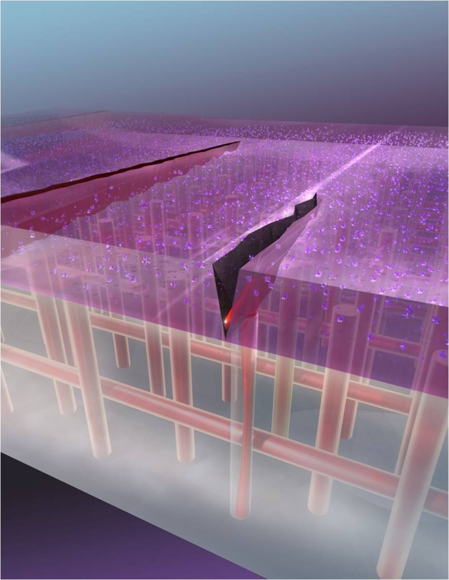 A singularly successful energy related program funded by AFOSR at the turn of the century was the development of self-healing plastics.  This research could lead to enormous payoffs for the Air Force—as well as many commercial applications—resulting in more durable and longer lasting aircraft structures. (Credit: University of Illinois)