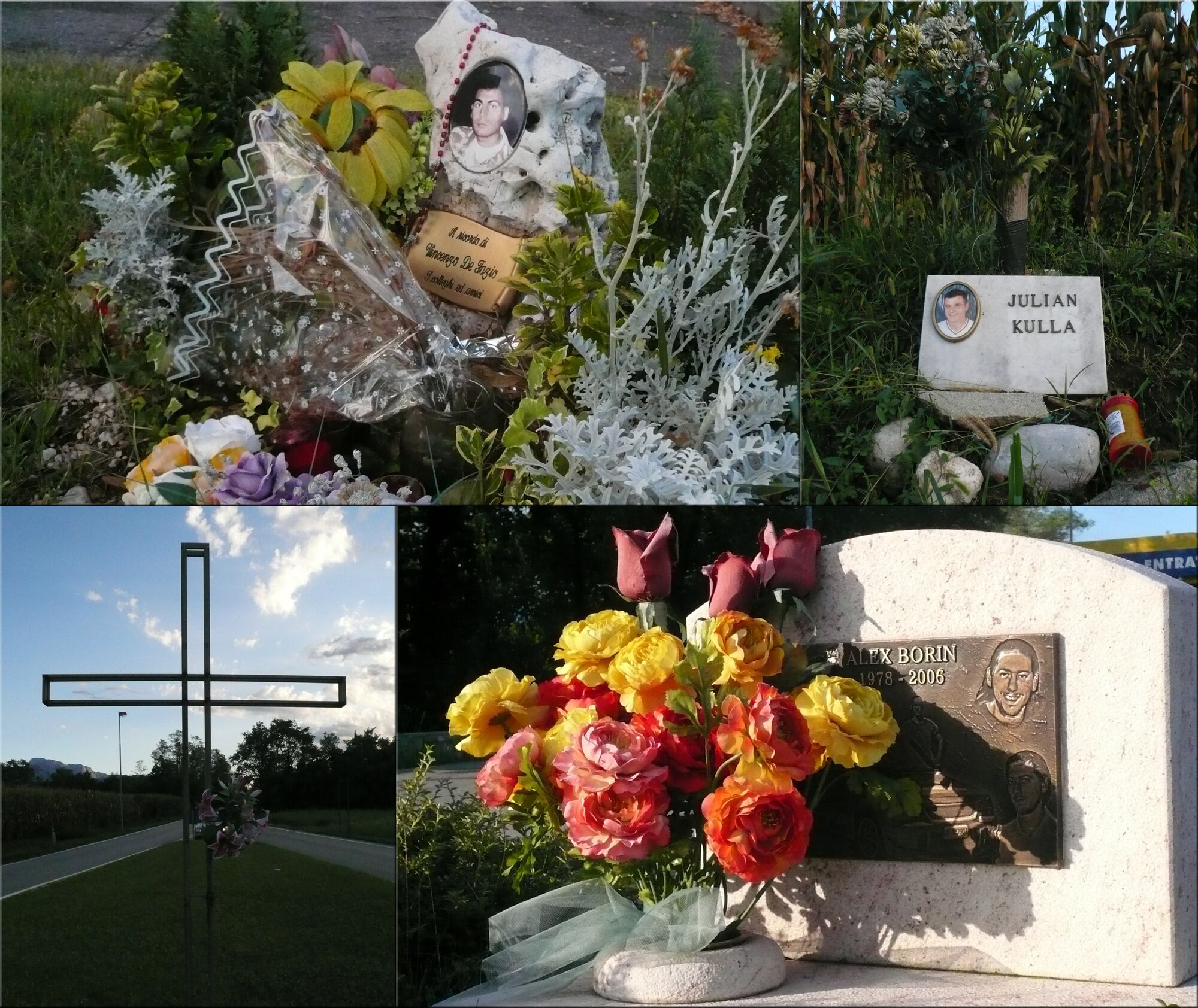 No matter how different two cultures may be, there are always traditions that transcend the language barrier such as music.  Another tradition seen by the millions of motorists who traverse the roadways of the Friuli Venezia Guilia Region of Italy are the memorials families, friends and coworkers place alongside the roadways.  These memorials serve as a constant reminder of the hazards associated with operating a vehicle or motorcycle and the importance of focusing 100 percent on the task of driving or riding and doing it as safe as possible. (U.S. Air Force photo/Tech. Sgt. Michael O'Connor)