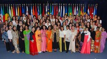 International Dependents English Course students take part in a graduation ceremony Oct. 2, marking the end of the six-week course. (U.S. Air Force photo/Melanie Rodgers Cox)