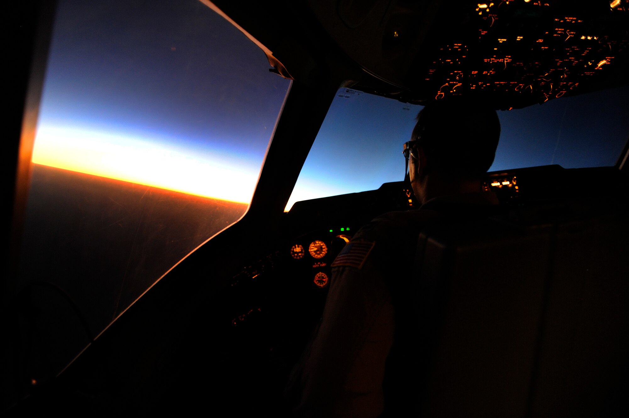 AFGHANISTAN - U.S. Air Force Capt. Jake Hale, a pilot from the 908th Air Refueling Squadron, keeps watch on a KC-135R Stratotanker as he maneuvers his KC-10A Extender into position for refueling over Afghanistan, Oct. 2, 2009.  (U.S. Air Force photo/Staff Sgt. Michael B. Keller)