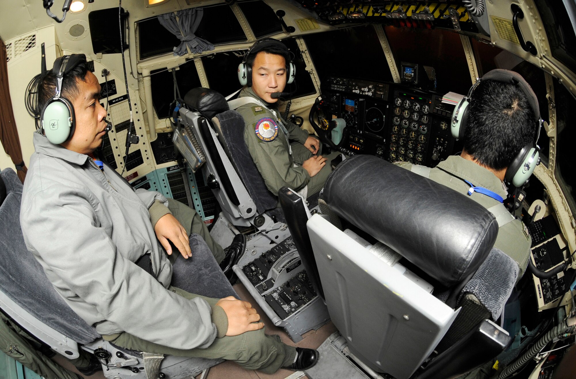 ELMENDORF AIR FORCE BASE, Alaska -- Airman from the Royal Thai Air Force wait for clearance to enter the runway for takeoff, Oct.  14. during Red Flag-Alaska 10-01. This is the fourth RF- Alaska exercise the Royal Thai Air Force has participated in. The first year of participation was in 2003. By participating in RF-Alaska, Thailand continues a close diplomatic relationship with the U.S. which goes back 176 years making Thailand one of the longest allies the U.S. has had. (U.S. Air Force photo/Senior Airman Matt Coleman-Foster)