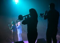 Warhawk, a popular music group from The Air Force Band of the West, performs for elementary and middle school students attending an anti-drug concert Oct. 14 at Trinity University in San Antonio. The concert was part of National Red Ribbon Week, an anti-drug campaign focused on educating youth about the dangers of drugs and encouraging them to make smart choices. Warhawk performed a variety of music, from Motown and classic rock to current pop music from artists like Miley Cyrus, the Black Eyed Peas and Taylor Swift. (U.S. Air Force photo/Robbin Cresswell)