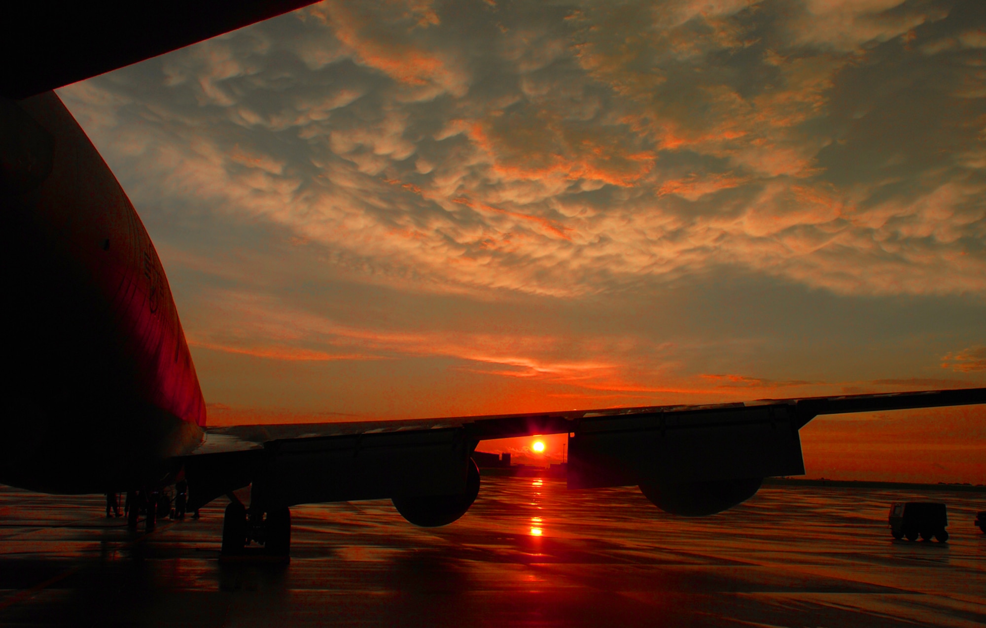 There is some truth to the old tail, “Red sky in the morning, sailors take warning, red sky at night, sailors delight. (U.S. Air Force photo illustration/Senior Airman Jessica Lockoski)
