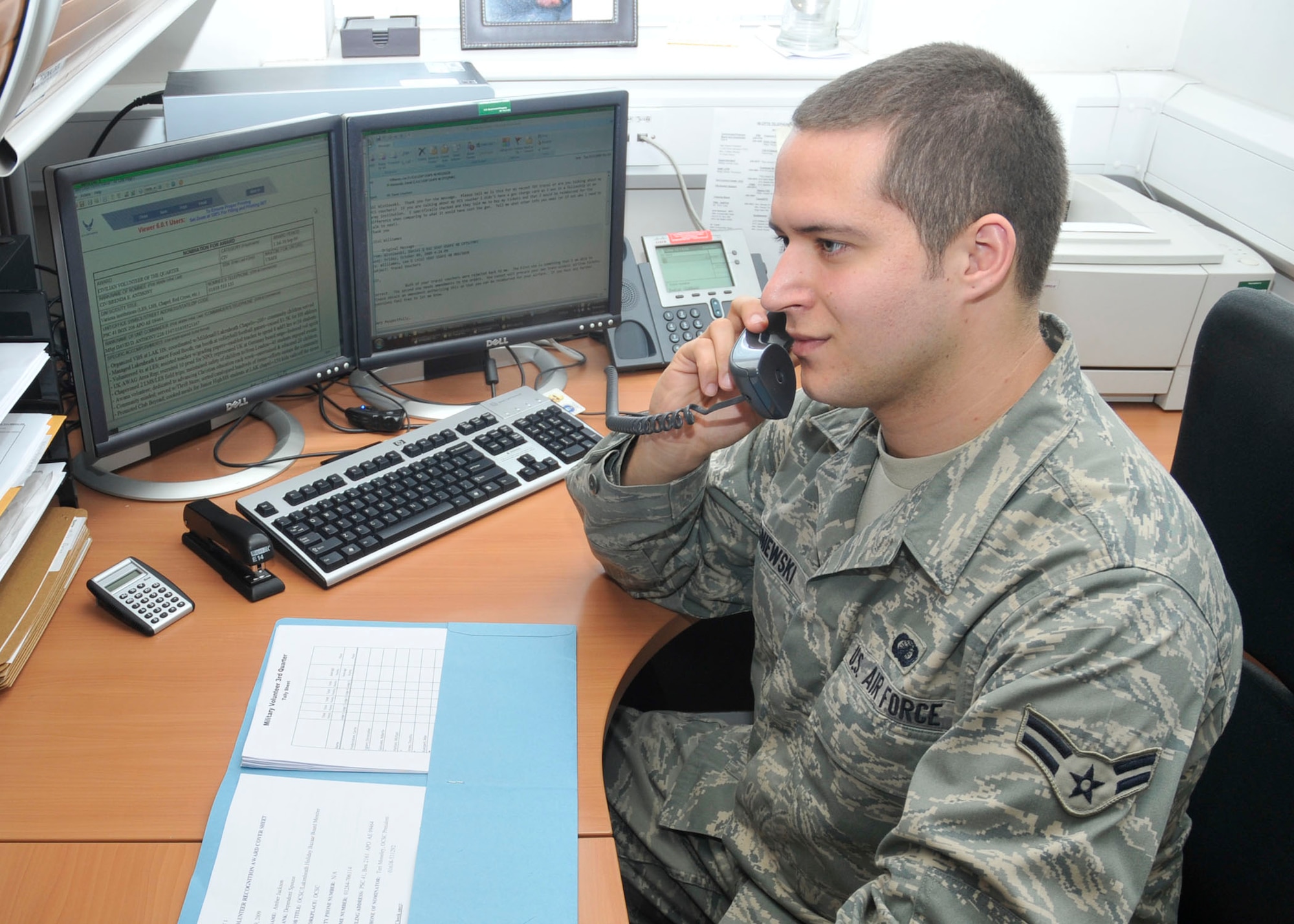 Airman 1st Class Daniel Wisniewski , 48th Comptroller Squadron customer service technician, was nominated for the Liberty Spotlight by his chain of command because he epitomizes the Air Force core value of "Service Before Self." 