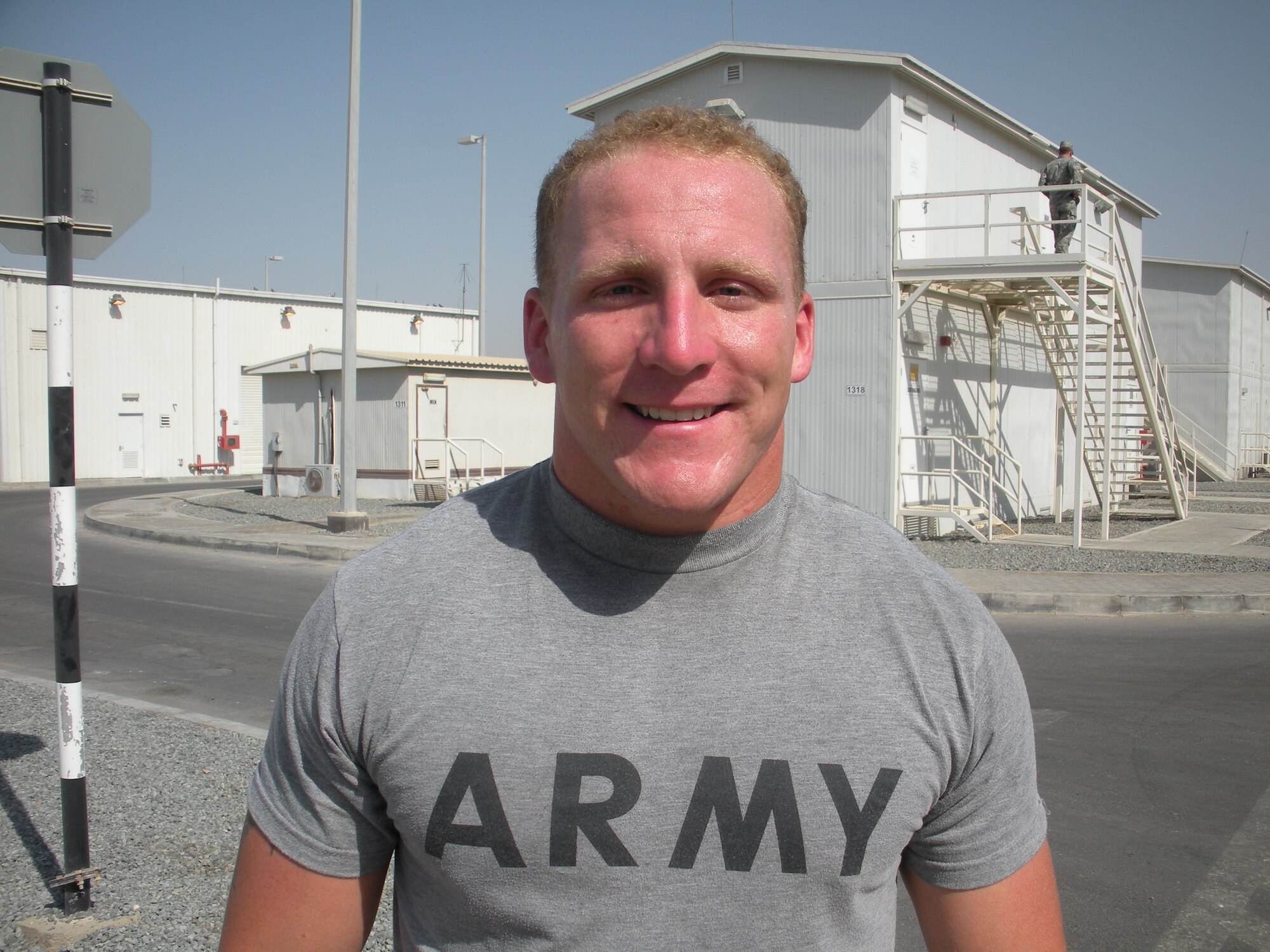 SOUTHWEST ASIA--Sgt. Donald Kirchner, a soldier from Ft. Bliss, Texas, said, “I’d be preparing for Halloween festivities and going to the punkin-patch…it’s what we do every fall. Back in Ohio, we go to the apple orchard and pick apples for cider and sauce. I’m a family guy.” Sergeant Kircher is from North Baltimore, Ohio. (U.S. Air Force Photo/2nd Lt. Kidron B. Vestal)