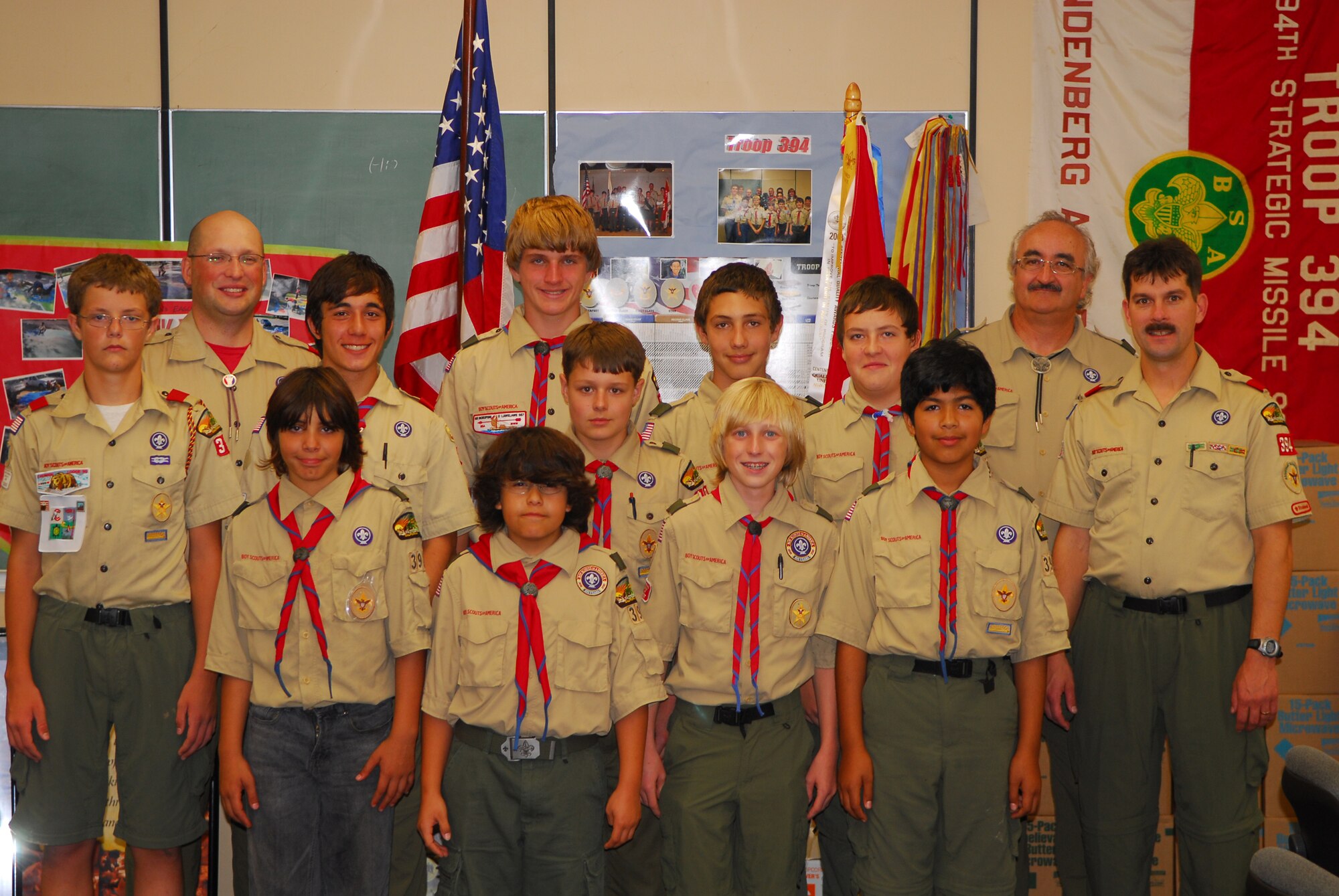 VANDENBERG AIR FORCE BASE, Calif. – Vandenberg Boy Scout Troop 394 gathers for a meeting to discuss the upcoming Jamboree over the Air event they will be participating in Saturday and Sunday, Oct. 17-18, 2009. During JOTA, Vandenberg Scouts will be able to communicate with Scout from across the globe by the means of Amateur Radio. (U.S. Air Force photo/Airman 1st Class Steve Bauer) 