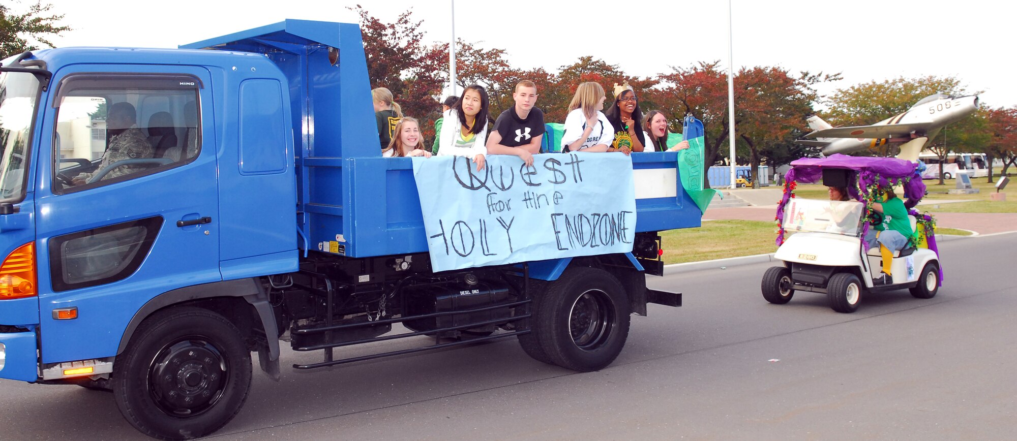 MISAWA AIR BASE, Japan – Students from Edgren High School celebrate homecoming with a parade around Misawa Oct. 16. The parade was a precursor for the traditional Homecoming football game  where the Edgren High School Eagles will square off against the Camp Zama Trojans. (U.S. Air Force photo/Staff Sgt. Phillip Butterfield)