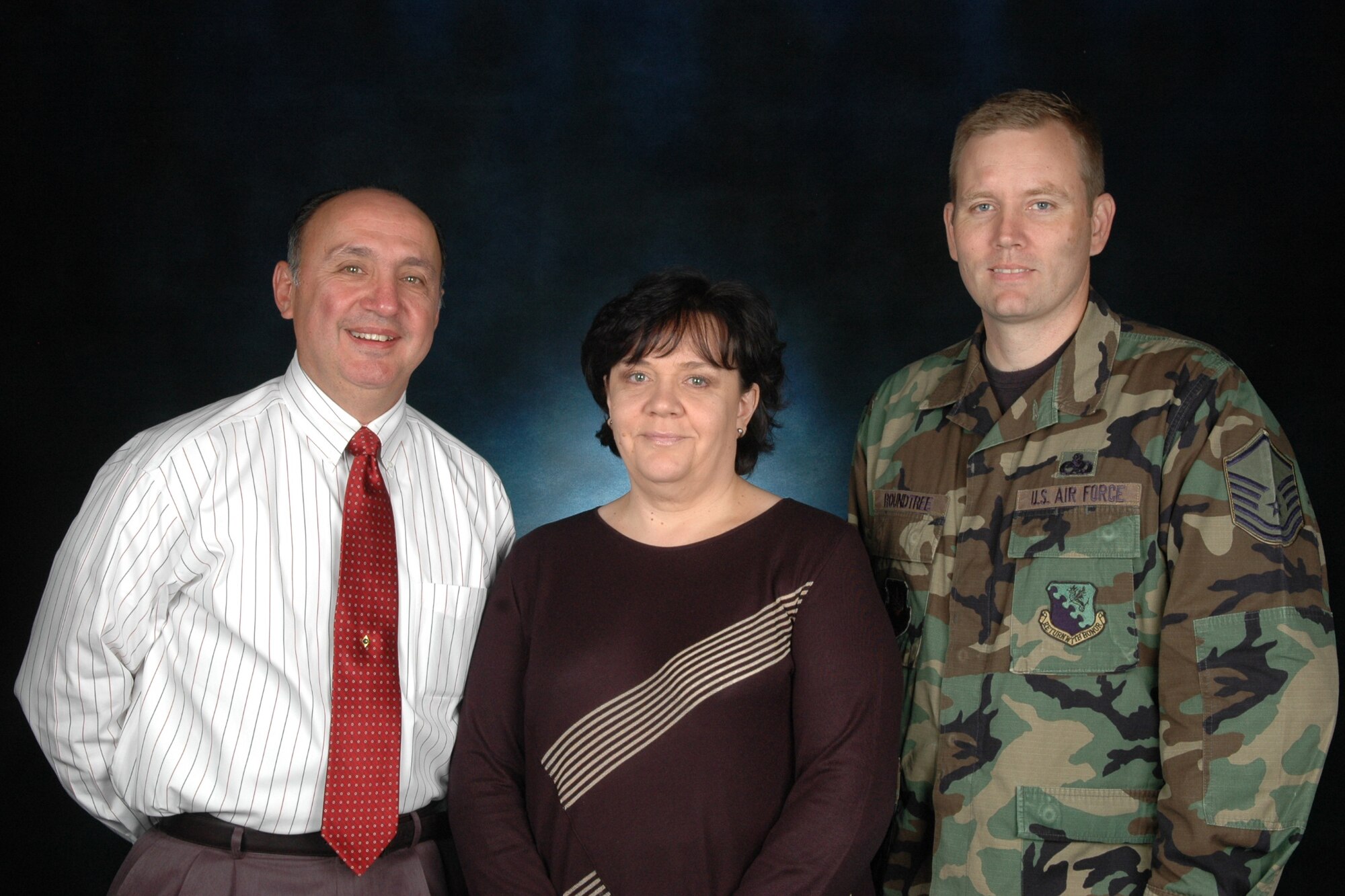 Billy Trevino, Linda Mary Romanin and Master Sgt. Michael Roundtree, all from the 31st Fighter Wing, are the most recent Aviano's Finest selectees for Oct. 16, 2009. (U.S. Air Force photo/Senior Airman Nadine Barclay)
