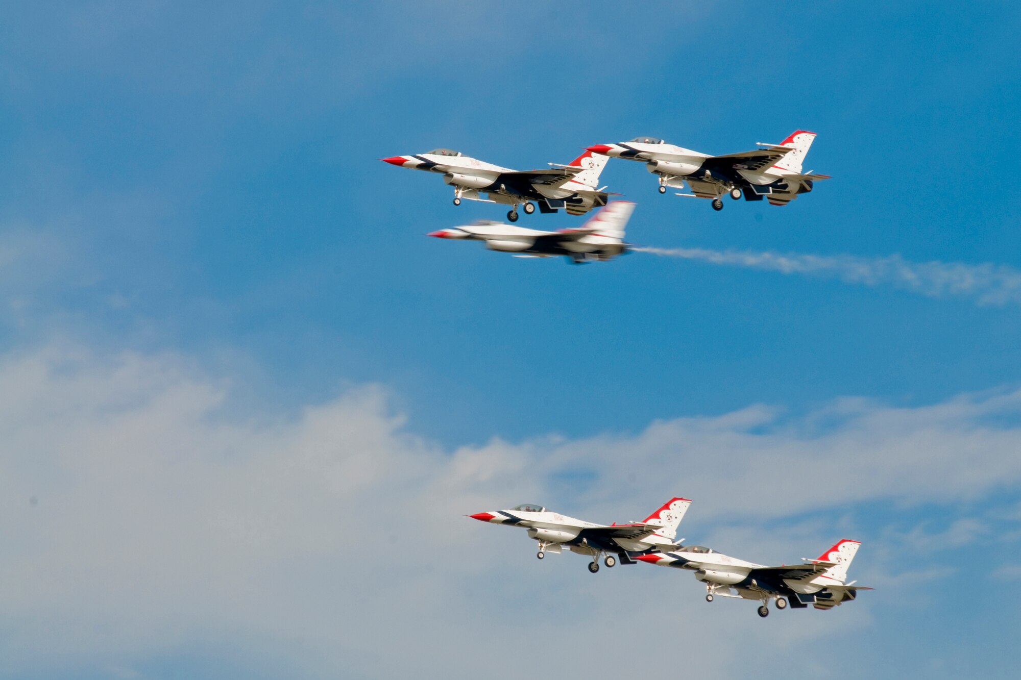 MISAWA AIR BASE, Japan -- A formation of U.S. Air Force Thunderbirds performs an aerial demonstration during the Misawa Air Fest 2009 Oct. 18. (U.S. Air Force photo/Senior Airman Jamal D. Sutter)