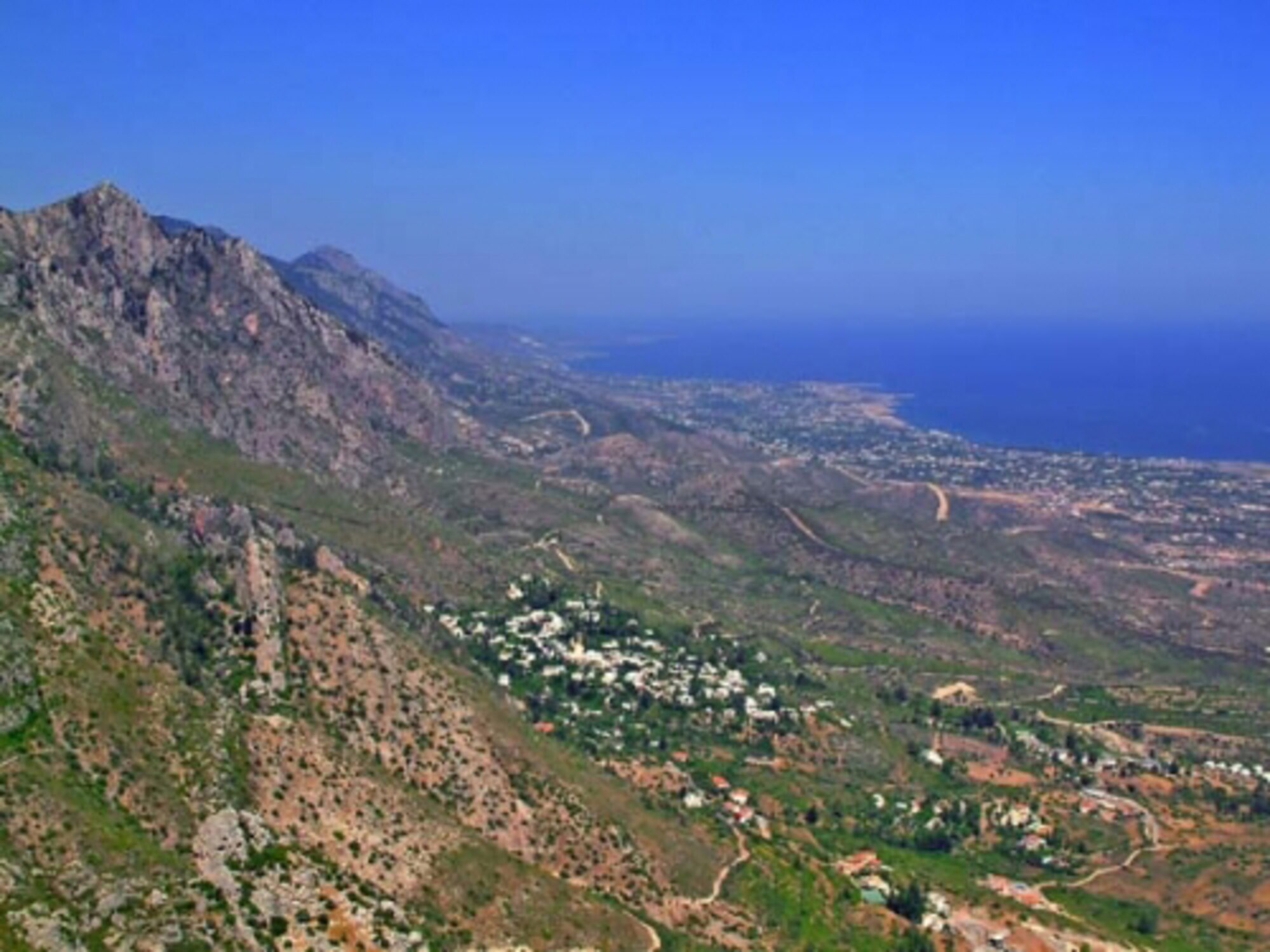 On the island of Cyprus, the mountain ranges are immense and scattered throughout the north and south, meeting the ocean in a beautiful scene. Small towns, ruins, mountain trails, wine making villages and resorts are located all over the island. (U.S. Air Force photo/Airman 1st Class Amber Ashcraft)