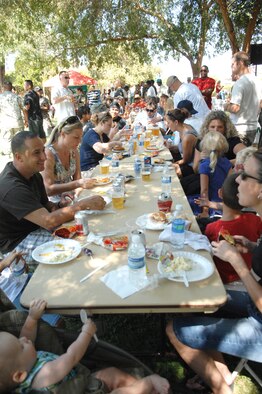 Military members and their families enjoy the festivities during the annual picnic held at March ARB.   (U.S. Air Force photo by Master Sgt. Dawn Price)