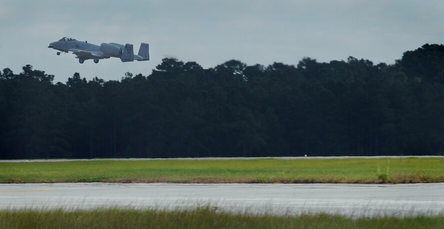 MOODY AIR FORCE BASE, Ga. -- An A-10C Thunderbolt II takes off for Red Flag at Nellis Air Force Base, Nev., here Oct. 17. Red Flag is a realistic combat training exercise involving the air forces of the United States and its allies. (U.S. Air Force photo by Staff Sgt. Elizabeth Rissmiller)