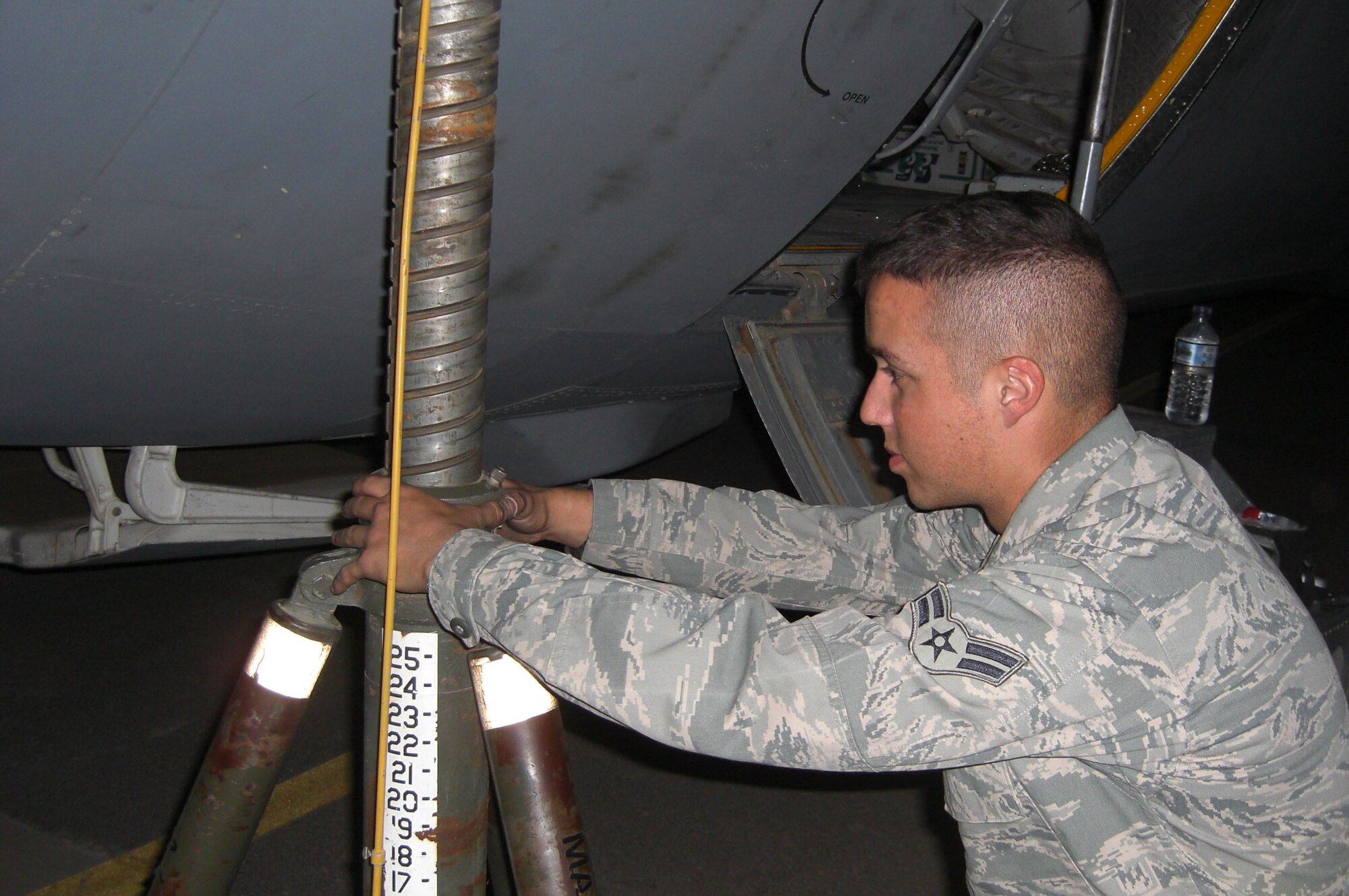 Airman 1st Class Dauton Achord is a 386th Expeditionary Aircraft Maintenance Squadron C-130H crew chief deployed from the 317th AMXS, Dyess Air Force Base, Texas. (Courtesy photo)