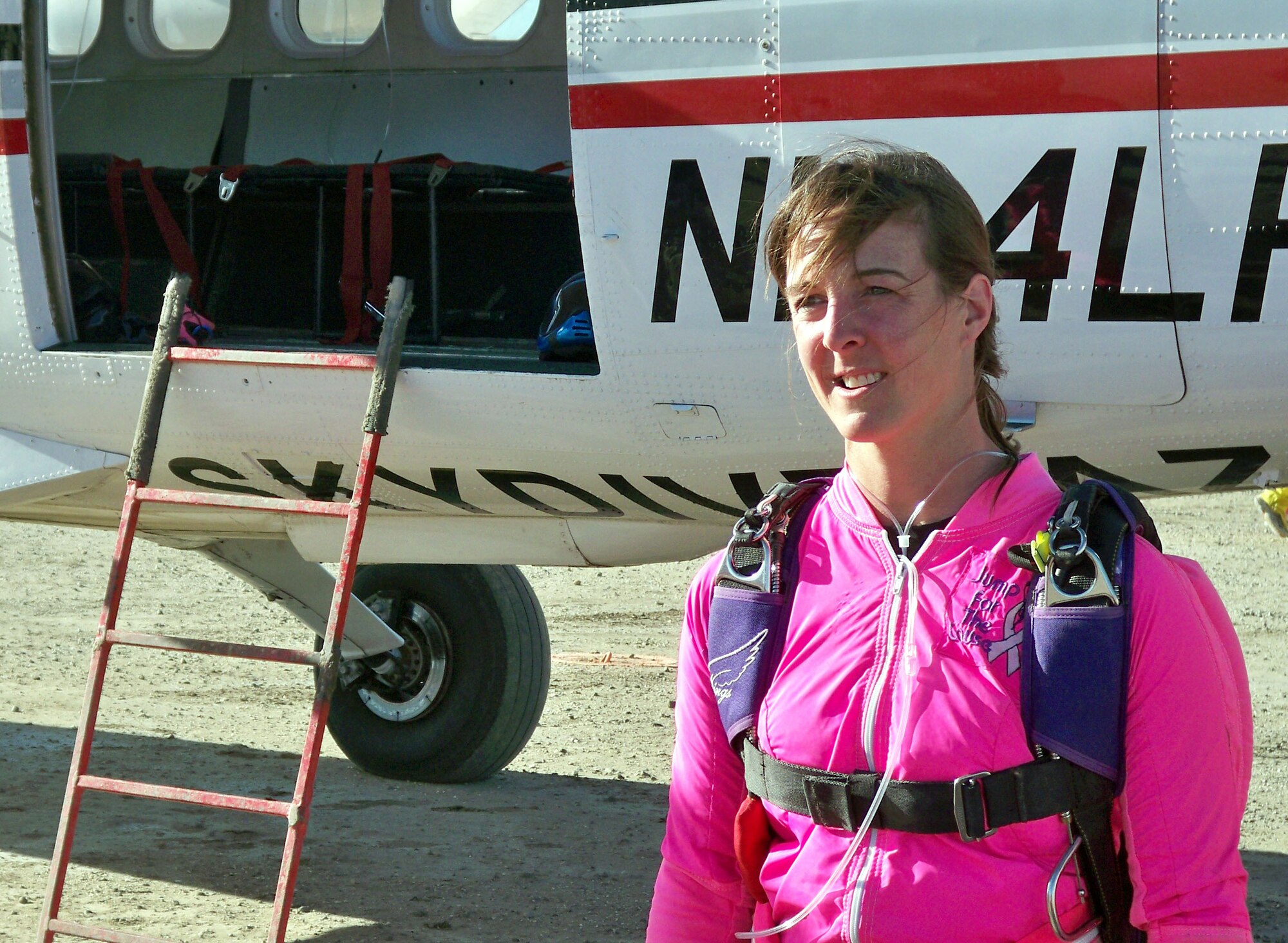 Skydivers kick off Breast Cancer Awareness Month with record setting jump in Perris.   (U.S. Air Force Photo/ Master Sgt. Linda E. Welz)
