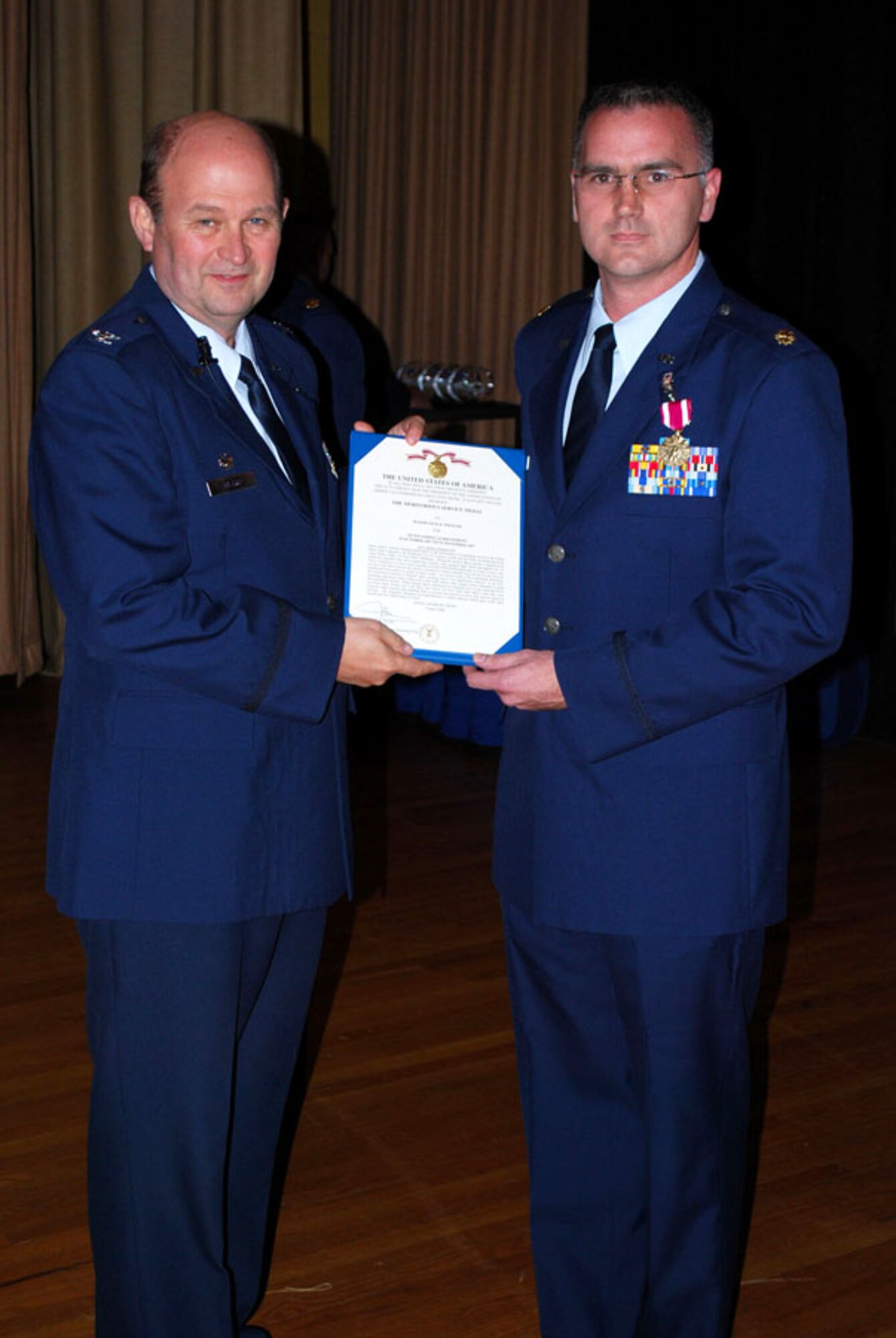 Major Jack D. Spencer, an Air Force Reservist with the 507th Air Refueling Wing Legal Office, recently received the Air Force Meritorious Service Medal. 

According to his citation, the major distinguished himself while serving an extendided active duty tour assigned to the Oklahoma City Air Logistics Center and the 507th ARW. 

Among other accomplishments, he volunteered for numerous extended duty tours supporting critically short manned legal offices throughout the Air Force, as well as serving a short notice Operation IRAQI FREEDOM deployment to Camp Victory, Iraq. As a direct result of his outstanding officership, the tremendous backlog of detainee cases awaiting review was significantly reduced. 

Major Spencer again volunteered for extended tours of duty assisting Dover Air Force Base, Robins Air Force Base, and Tinker Air Force Base legal offices when they were critically under-manned, thus enabling them to continue the mission as active duty lawyers deployed forward. 
