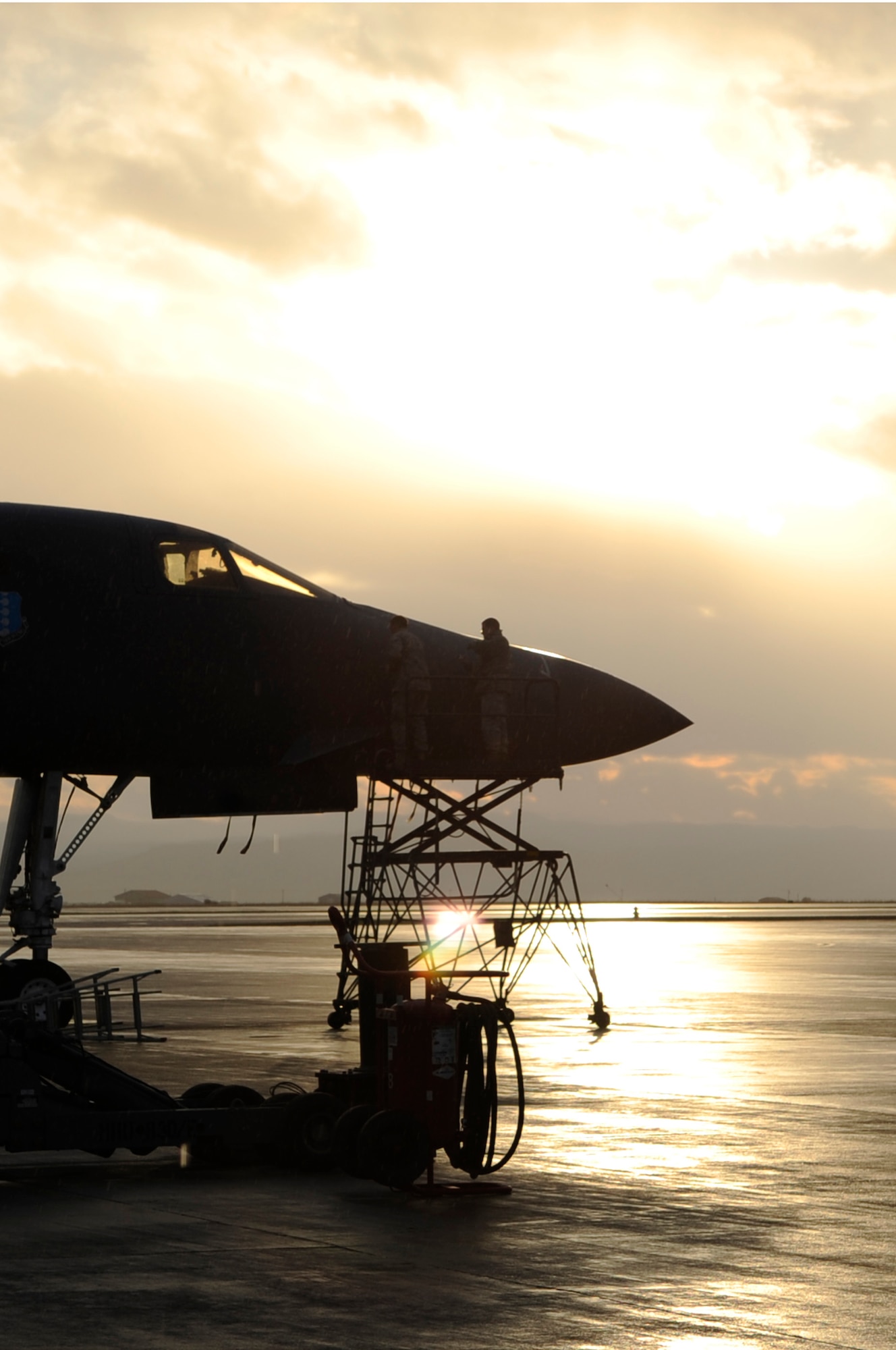 ELLSWORTH AIR FORCE BASE, S.D.--A B-1B Lancer sits on the flightline, Oct. 15. The B-1 can rapidly deliver massive quantities of precision and non-precision weapons against any adversary, anywhere in the world. (U.S. Air Force photo/Airman 1st Class Corey Hook)
