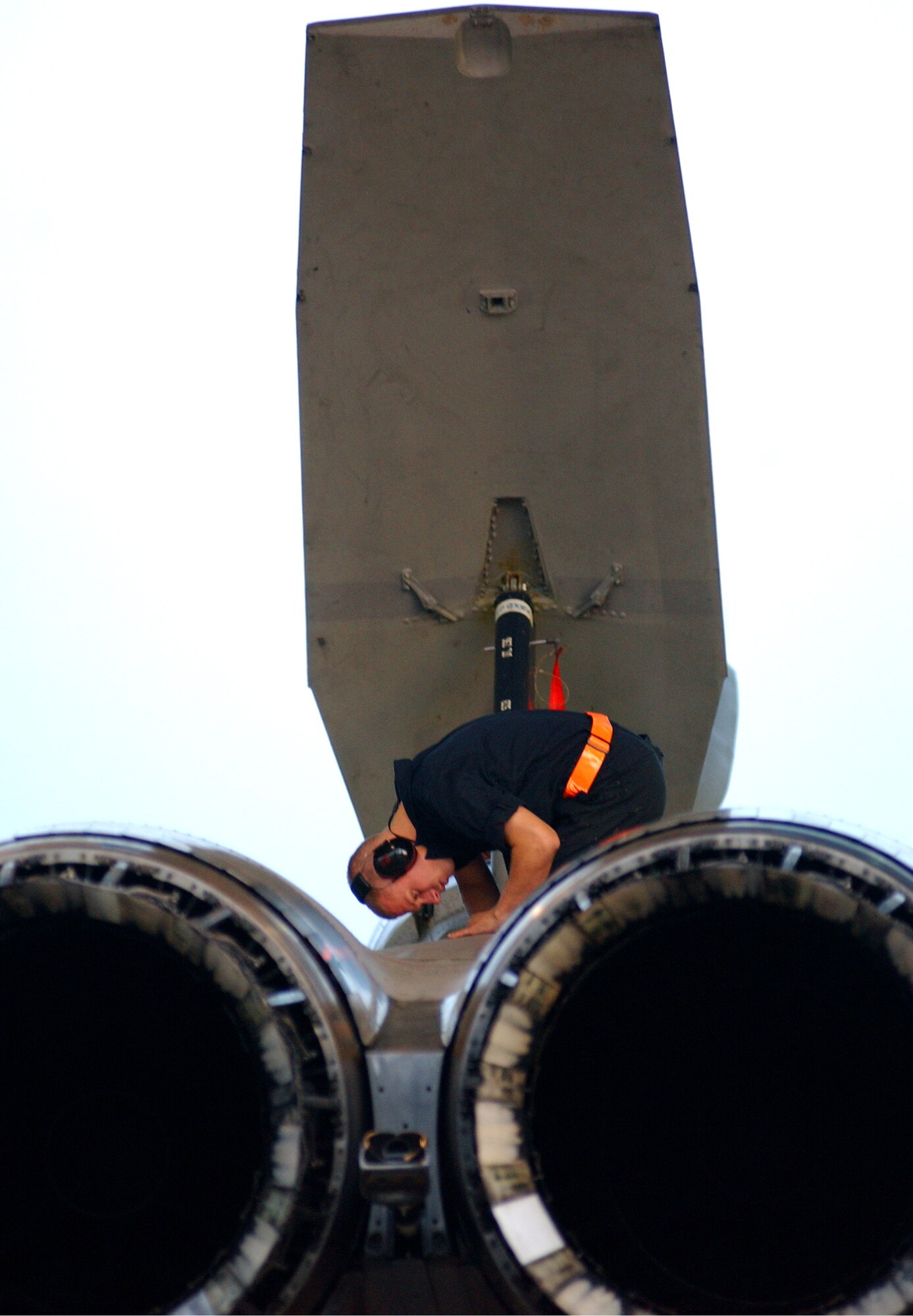Staff Sgt. Joseph Snow from the 67th Aircraft Maintenance Unit conducts a preflight inspection on an F-15 at Kadena Air Base, Japan Oct. 19 during Exercise Beverly High 10-01. The 18th Wing is participating in a Local Operational Readiness Exercise to test the readiness of Kadena Airmen Oct. 19-23.
(U.S. Air Force photo/Tech. Sgt. Rey Ramon)    
                                                 