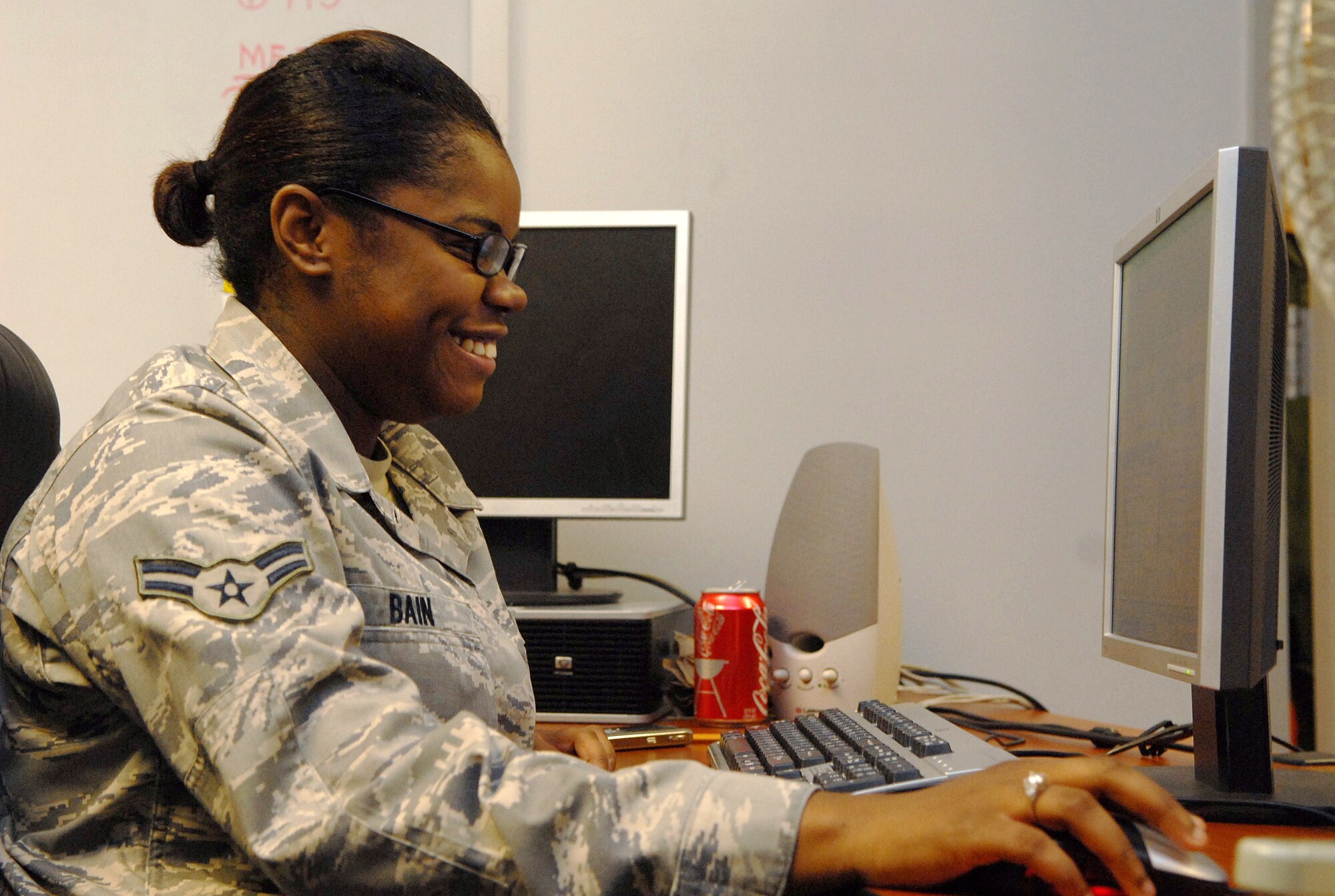 Airman 1st Class Chelsey Bain, 96th Bomb Squadron Aviation Resources Manager.  (U.S. Air Force photo by Senior Airman Ryan S. Ivacic)(RELEASED)