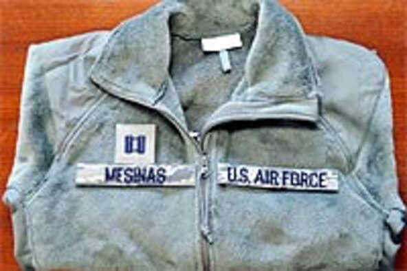 New AF fleece jacket with name tapes and rank.