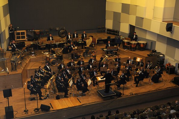 WROCLAW, Poland – The 41-piece U.S. Air Forces in Europe Band performed here Oct. 20 at the Downbeat Filharmonia im. Witolda Lutoslawskiego for about 500 people.  The band is in Poland to help support Gen. Roger Brady’s, USAFE commander, international relations program in partnership with the U.S. State Department.  (U.S. Air Force photo/Master Sgt. Kelley J. Stewart)