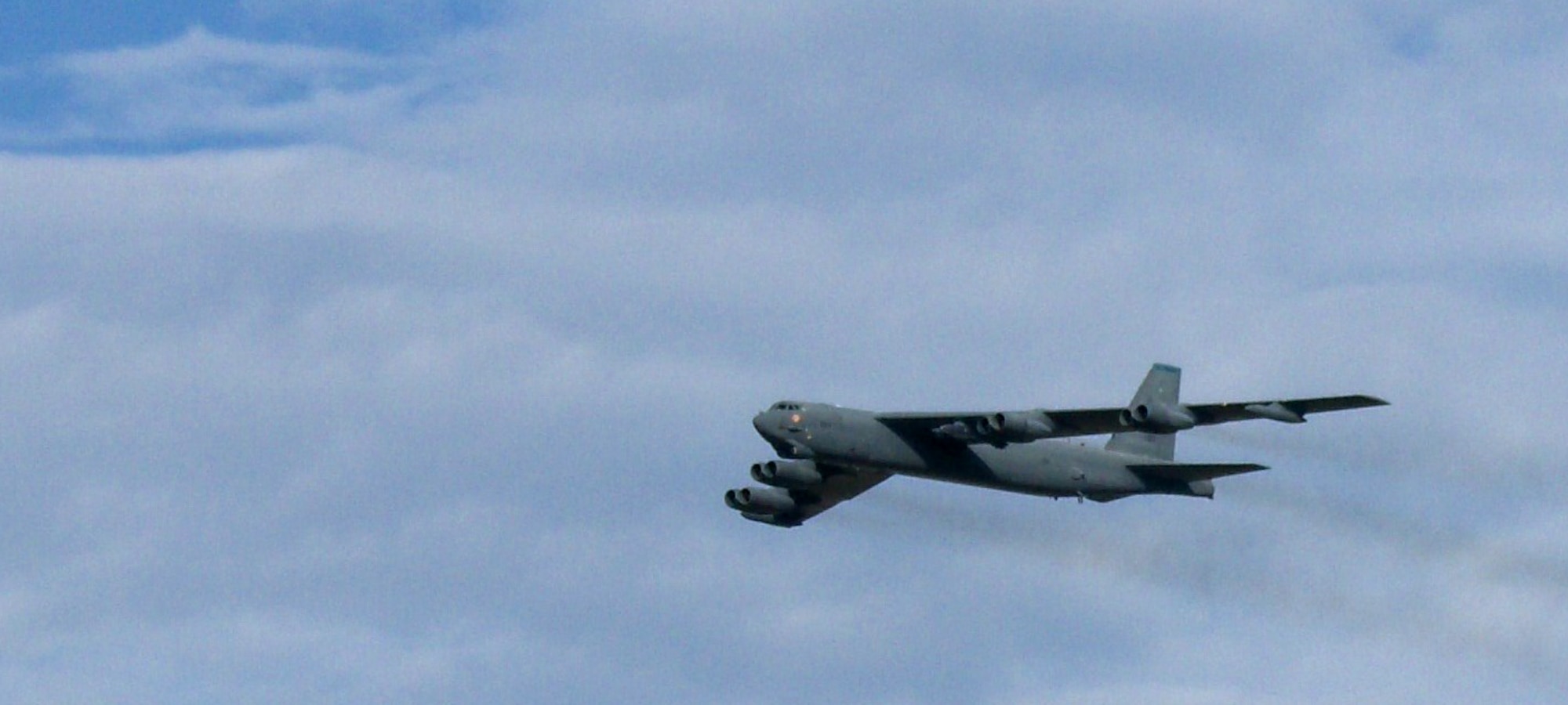 MISAWA AIR BASE, Japan -- A B-52 Stratofortress flies over the runway during Air Fest 2009 at Misawa Air Base, Japan Oct. 18. (Courtesy photo/Tech. Sgt. Paul Erickson)