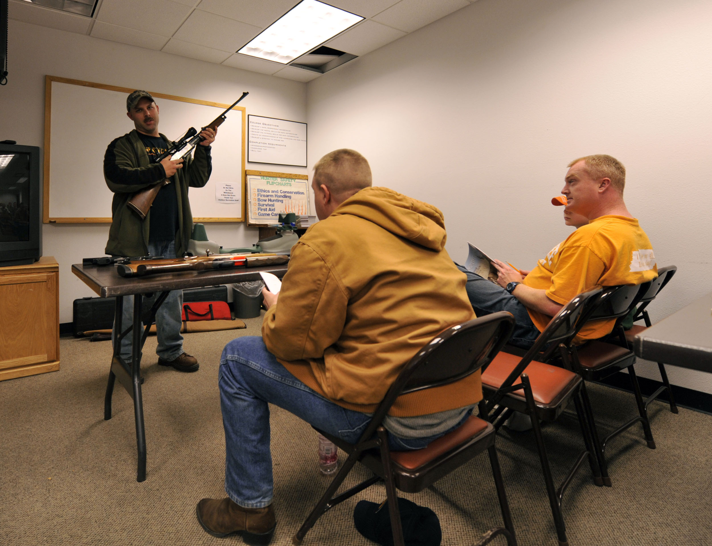 Hunters safety course held at Outdoor Rec > Minot Air Force Base
