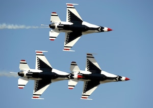 The U.S. Air Force Thunderbirds perform during Air Power Day at Osan Air Base, Republic of Korea, Oct. 21. (U.S. Air Force photo/Staff Sgt. Brian Ferguson)






