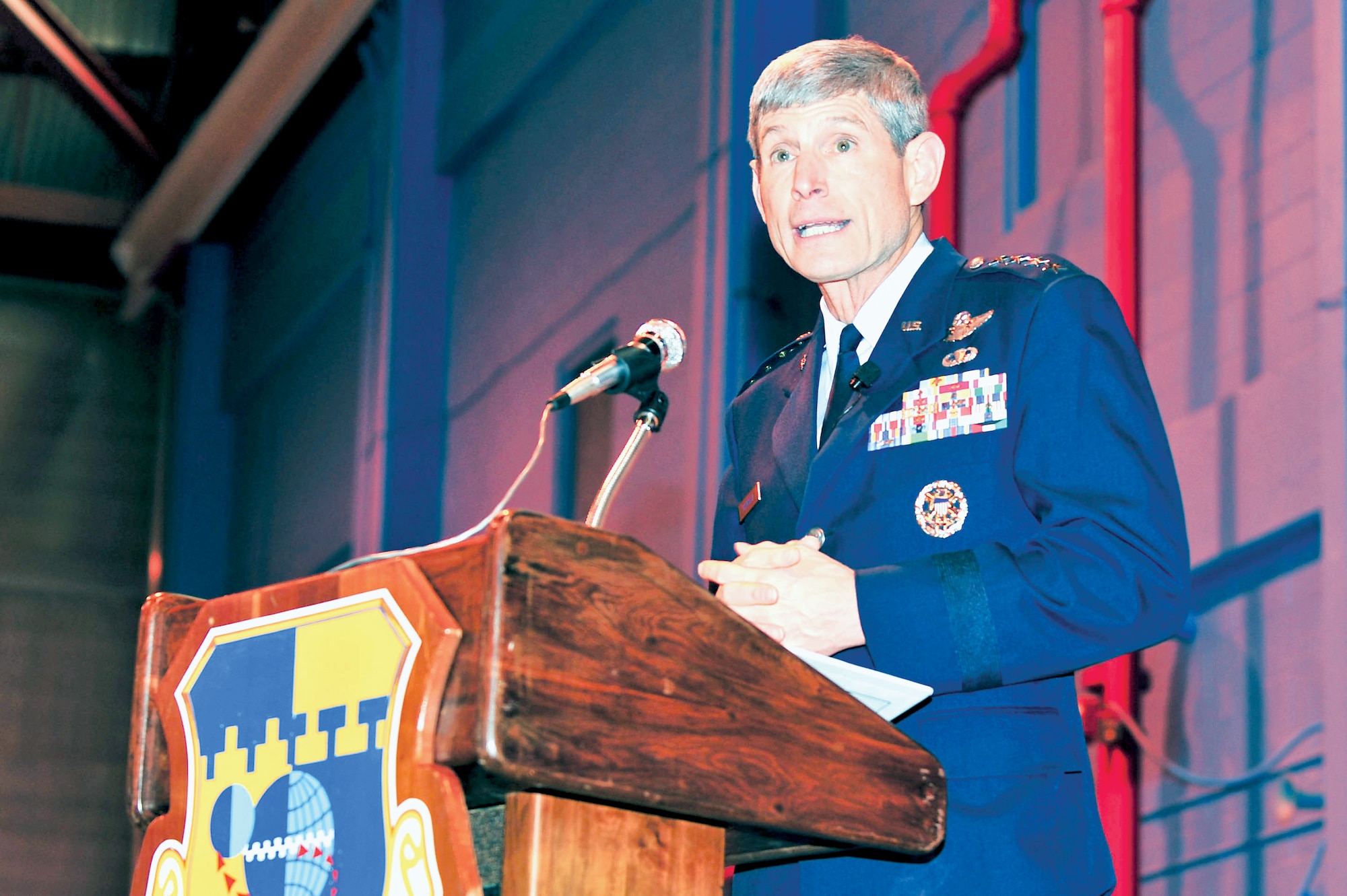 Air Force Chief of Staff Gen. Norton Schwartz provides remarks Oct. 23, 2009, at Cape Canaveral Air Force Station, Fla., during a ceremony honoring 13 Airmen killed in a plane crash May 17, 1962. while supporting NASA's Mercury mission.  (U.S. Air Force photo/Jennifer Macklin)