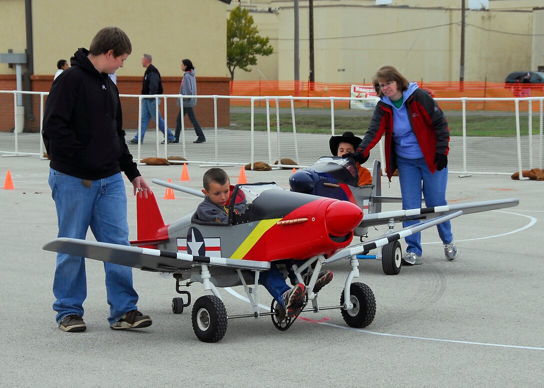 Some of the smallest spectators make their way around the Little Airport Oct. 10 at Sheppard's 2009 Open House and Air Show. Attractions were available for spectators of all ages at the two-day event. (U.S. Air Force photo/Harry Tonemah)