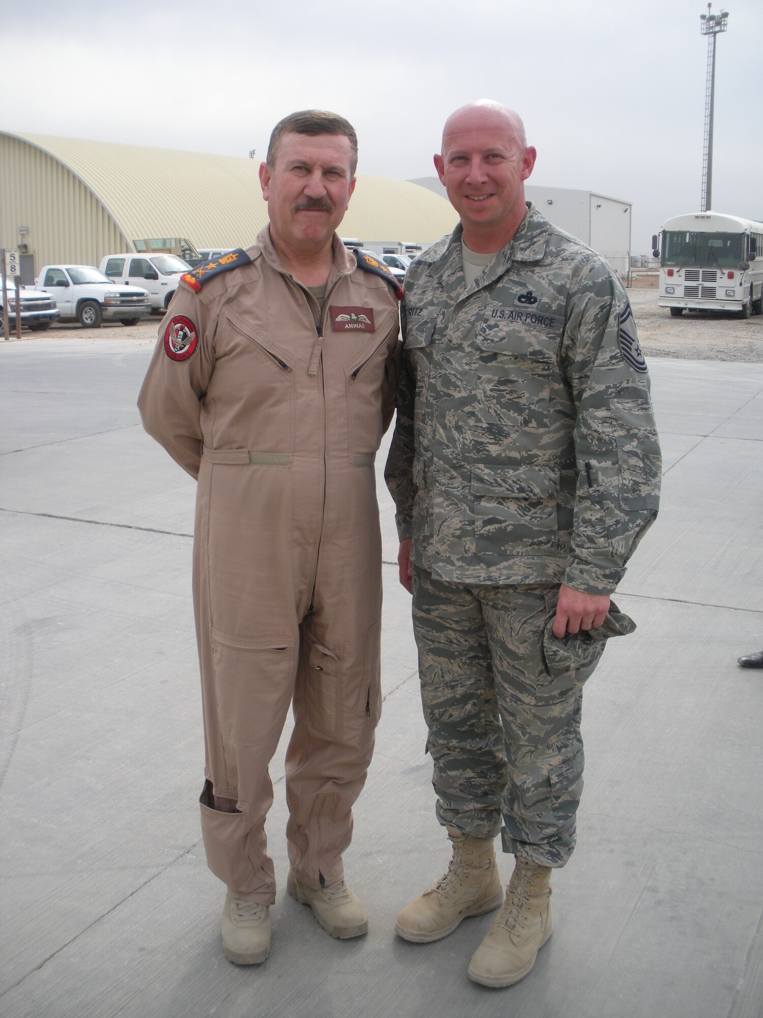 JOINT BASE BALAD, Iraq -- Senior Master Sgt. Michael D. Ritz, Headquarters Air Combat Command A4/XV, is currently deployed to Iraq. (Photo courtesy/Senior Master Sgt. Michael D. Ritz)