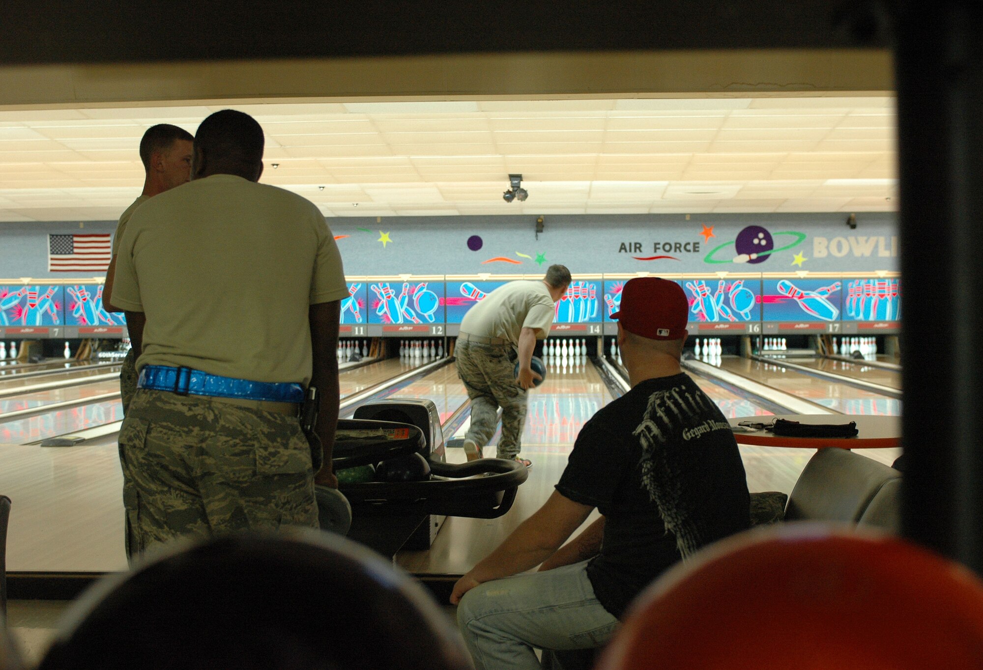 Members of the Travis community bowl (U.S. Air Force photo/Nick DeCicco)