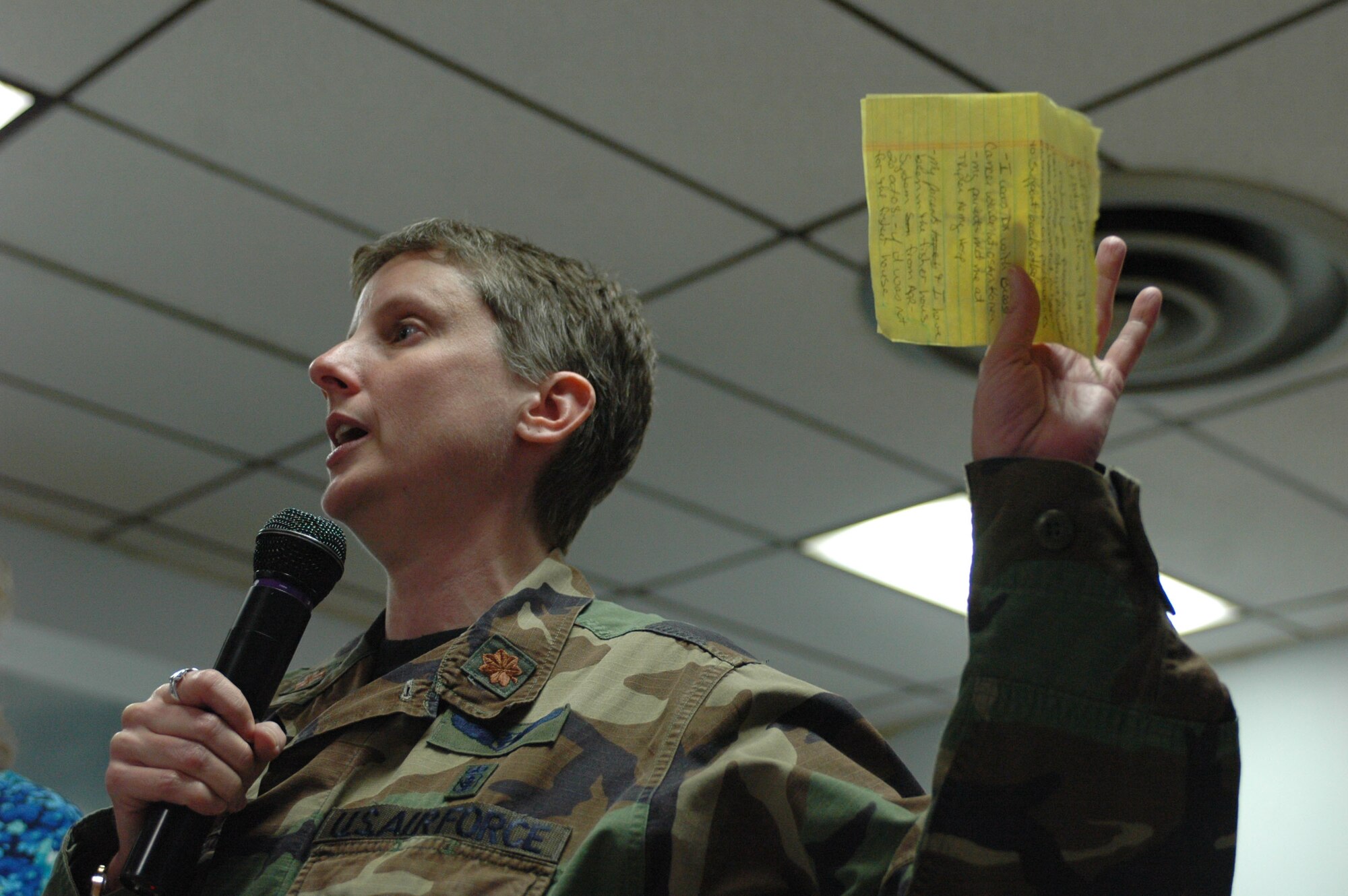 Maj. Kimberly Graham speaks (U.S. Air Force photo/Nick DeCicco)