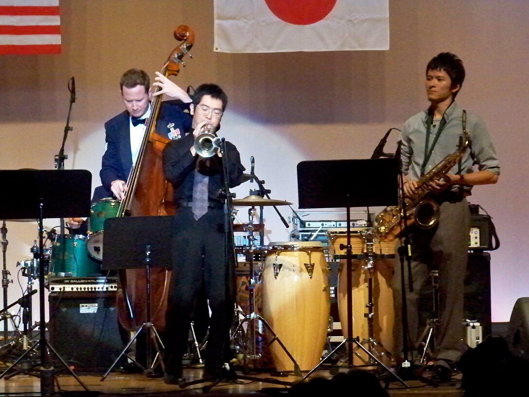Local jazz musicians sit in with Pacific Trends during a performance in Kure-City.  The band played standards such as “Bye Bye Blackbird”, “Oleo”, and “Moment’s Notice” which brought the down house.  The joint portion was a great way to end the concert and helped foster the relations between the two countries. 